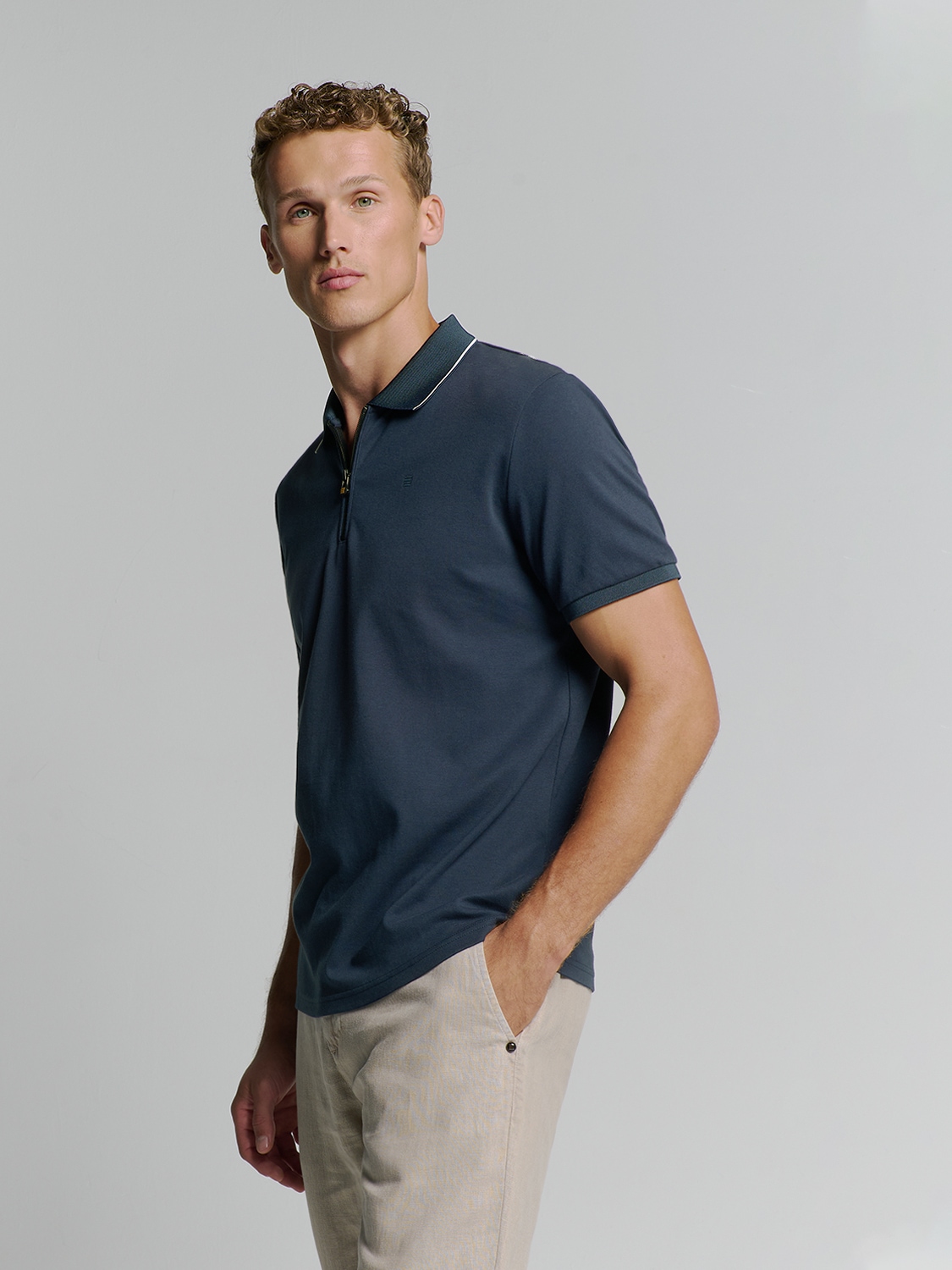 NO EXCESS Poloshirt "No Excess Poloshirt Polo Liquid Finished Cotton" günstig online kaufen