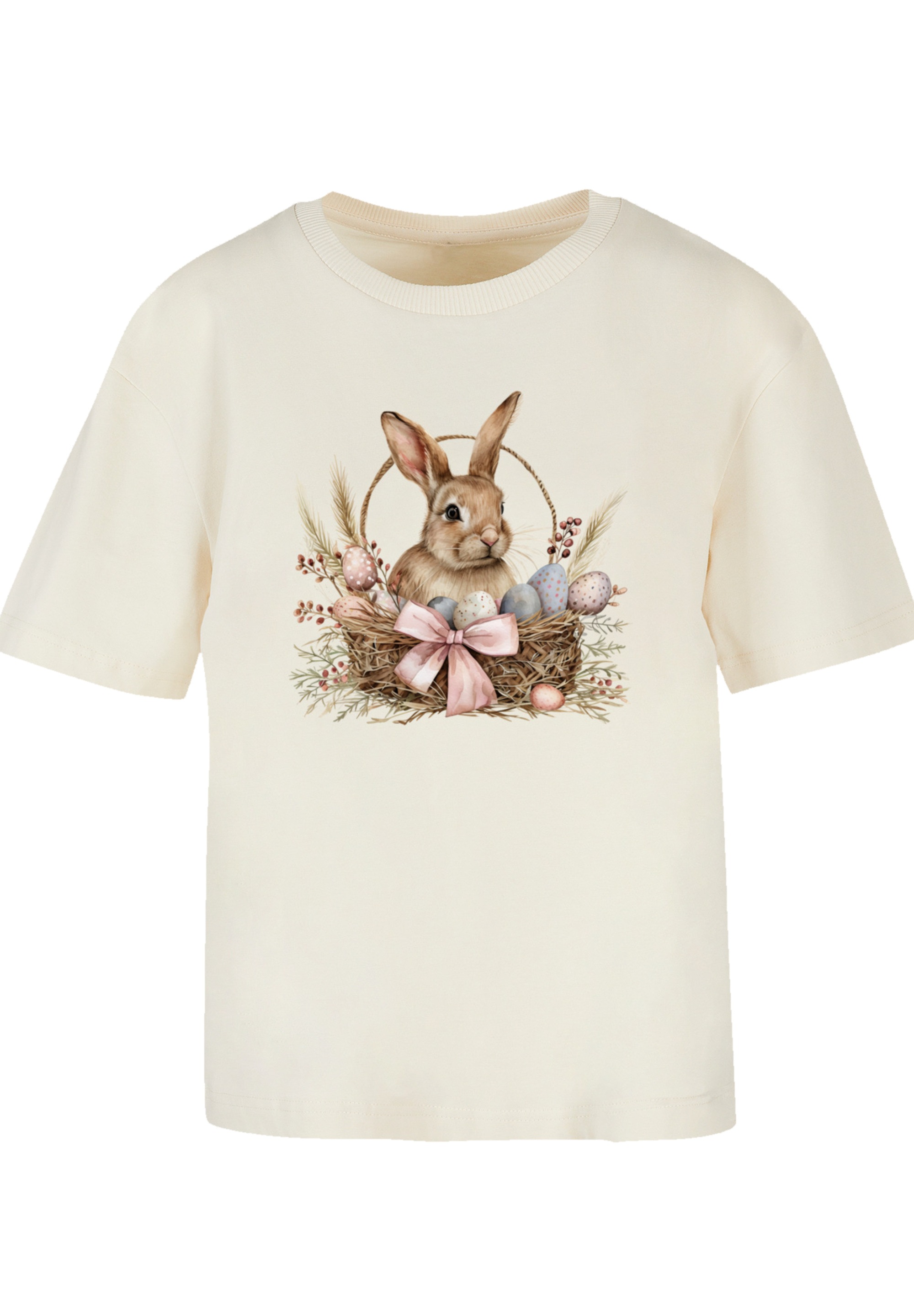 F4NT4STIC T-Shirt »Osterhasen Korb Dekor«, Premium Qualität