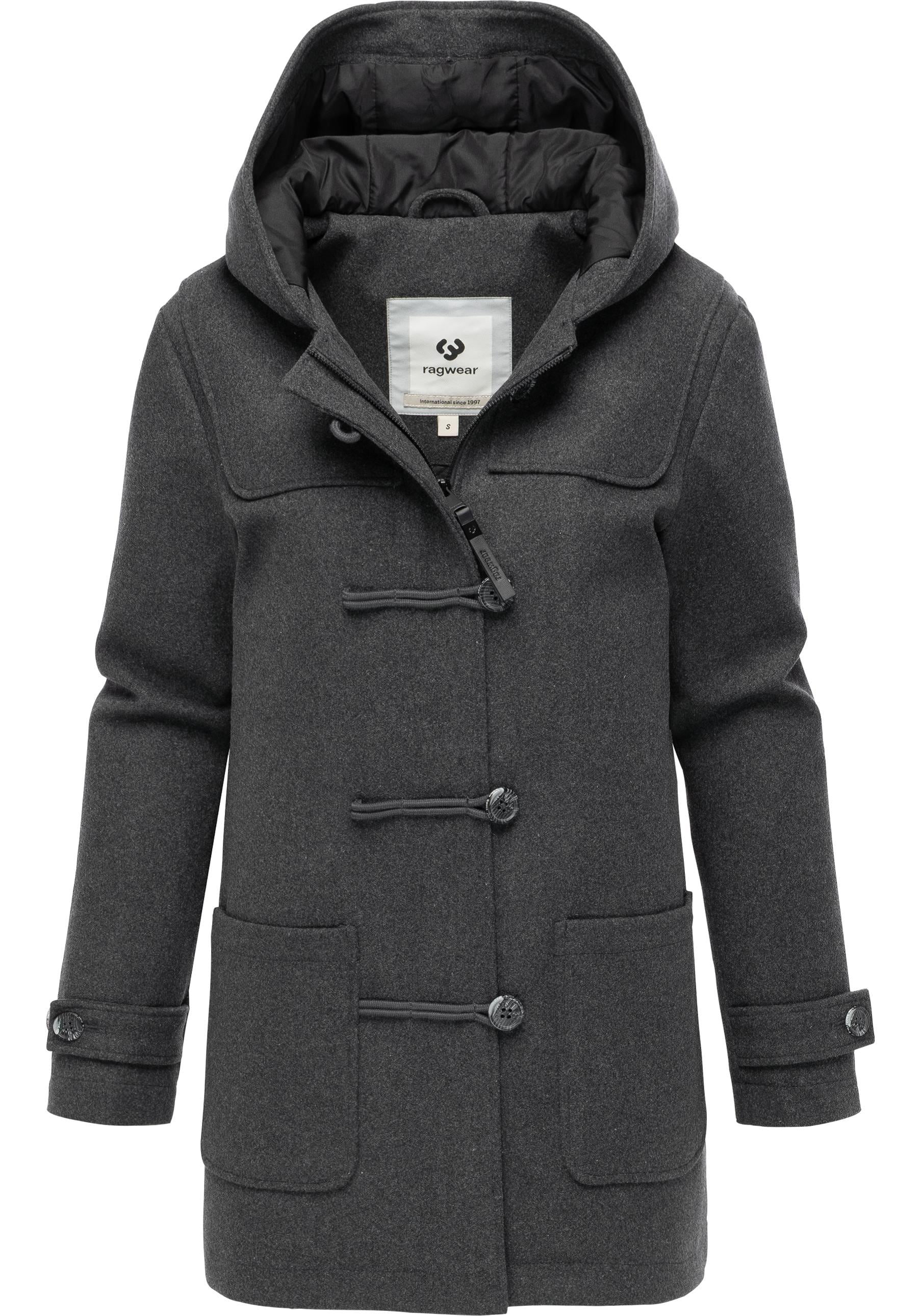 Ragwear Wintermantel »Duffina YOUMODO«, warmer Mantel mit Knopfleiste