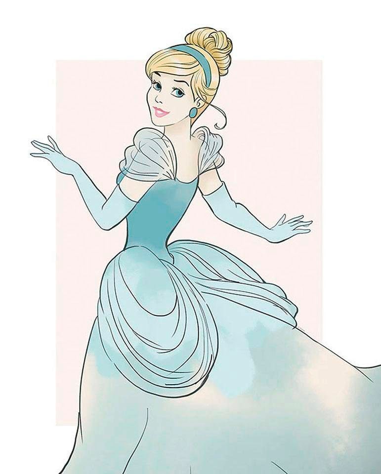 Komar Bild "Cinderella Beauty" Disney 1 Stk. tlg. Wandbild zur Dekoration im Kinderzimmer - ohne Rahmen