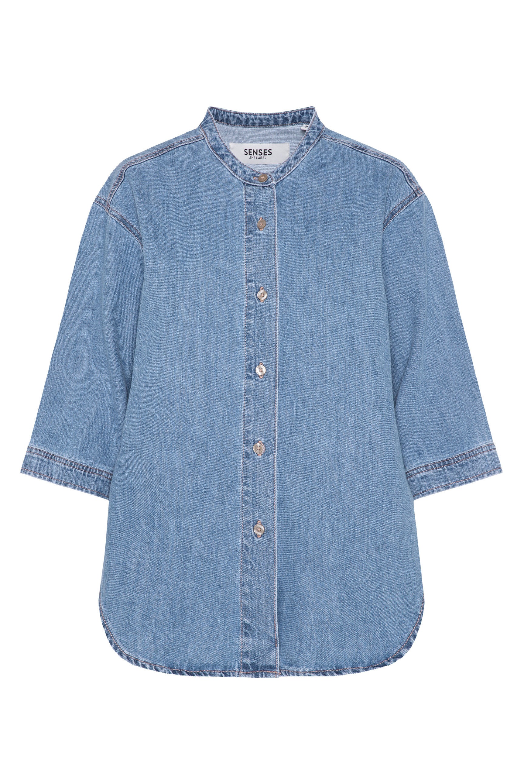 SENSES.THE LABEL Kurzarmbluse, mit Baumwolle