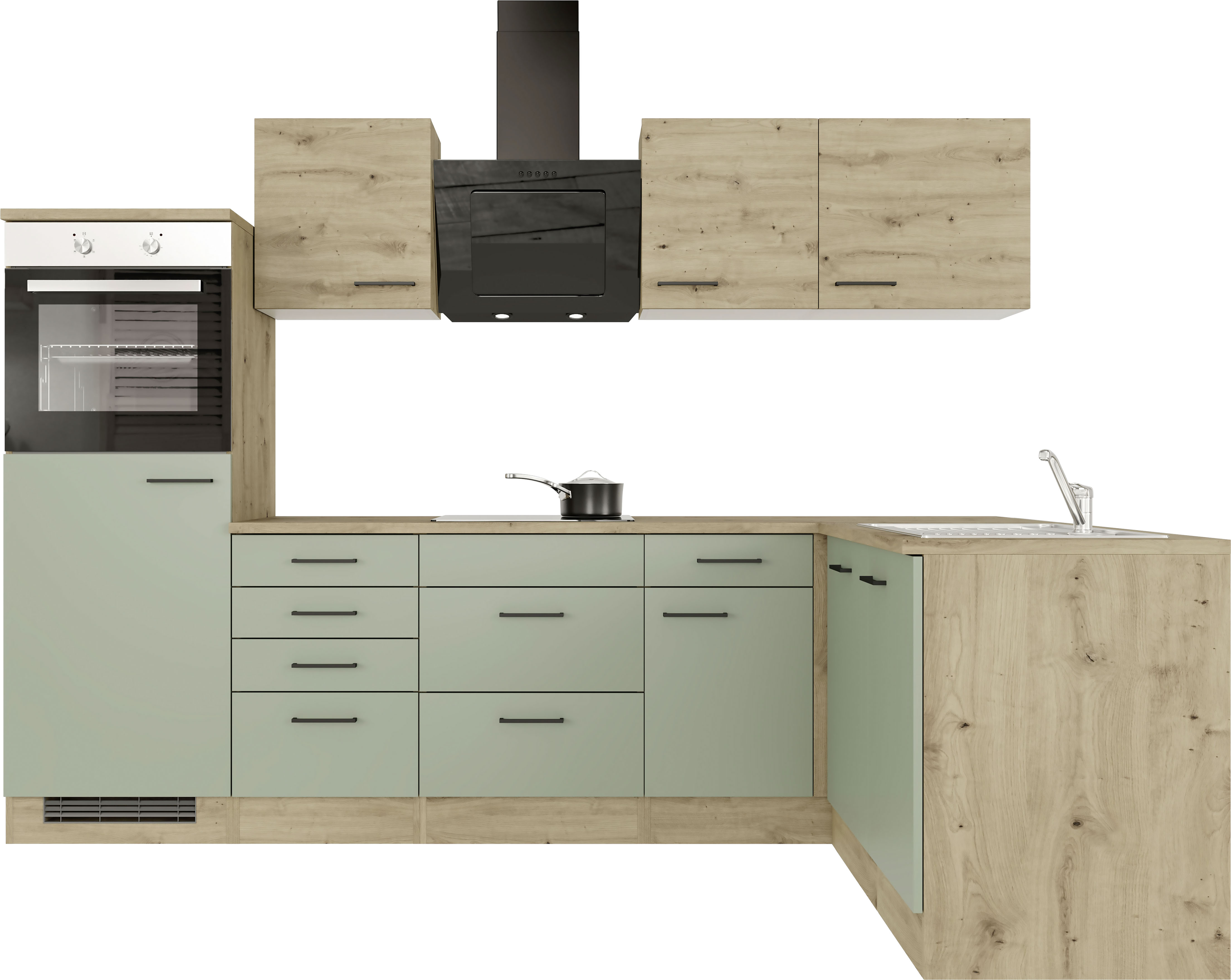 Flex-Well Küche "Cara" mit und ohne E-Geräten erhältlich, Gesamtbreite 280x170 cm