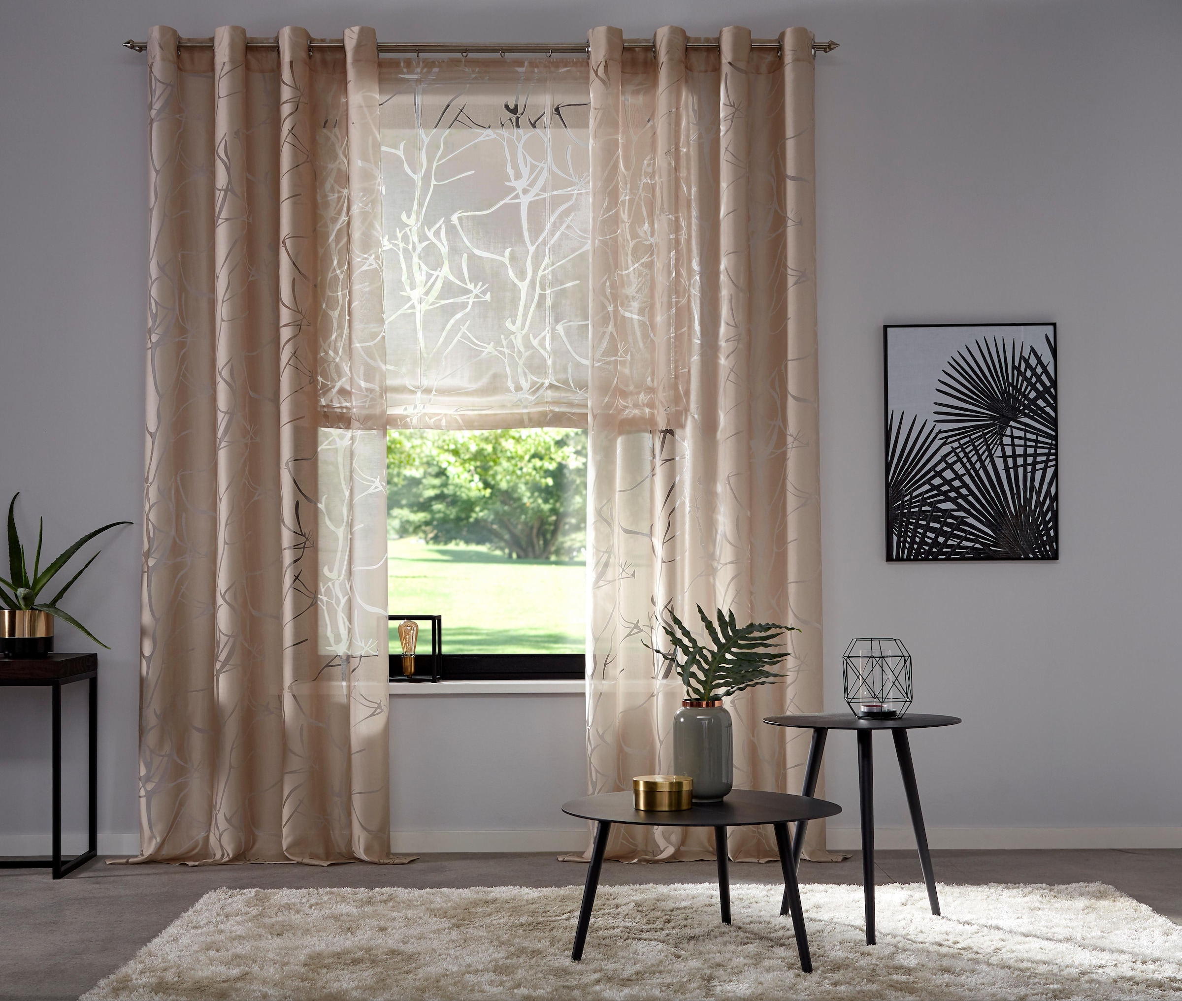 my home Gardine »Anna« (1 St.) Äste-Motiv Poly...