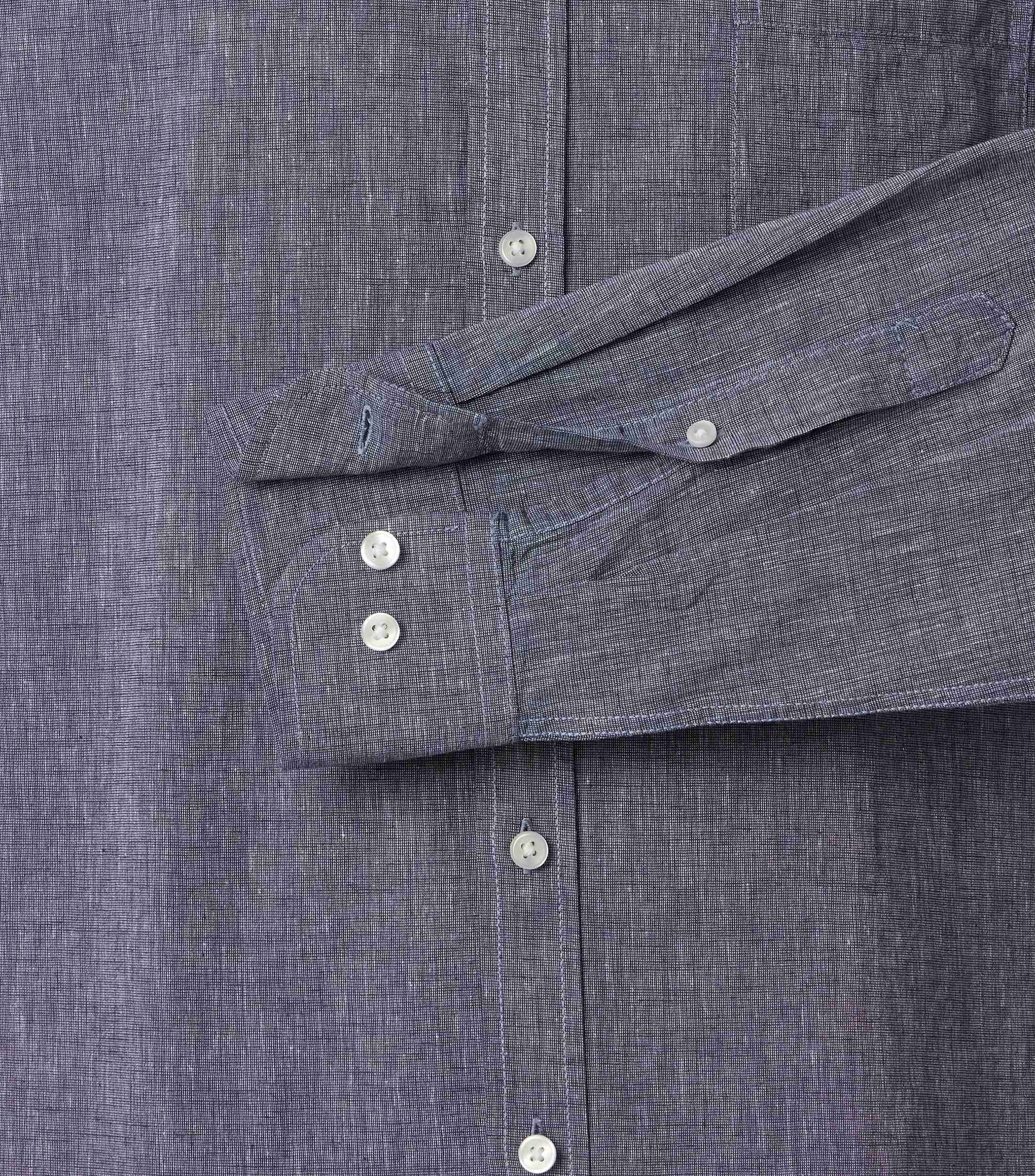 CASAMODA Linen Shirt Solid Dark Blue XXL 3