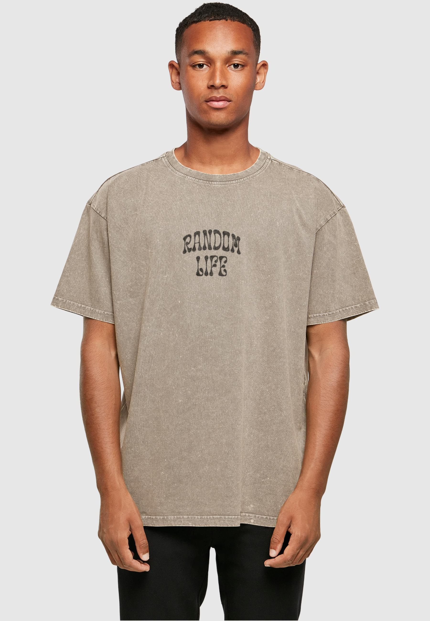 Merchcode T-Shirt »Merchcode Herren Random Life Acid Washed Heavy Oversized Tee«, (1 tlg.)