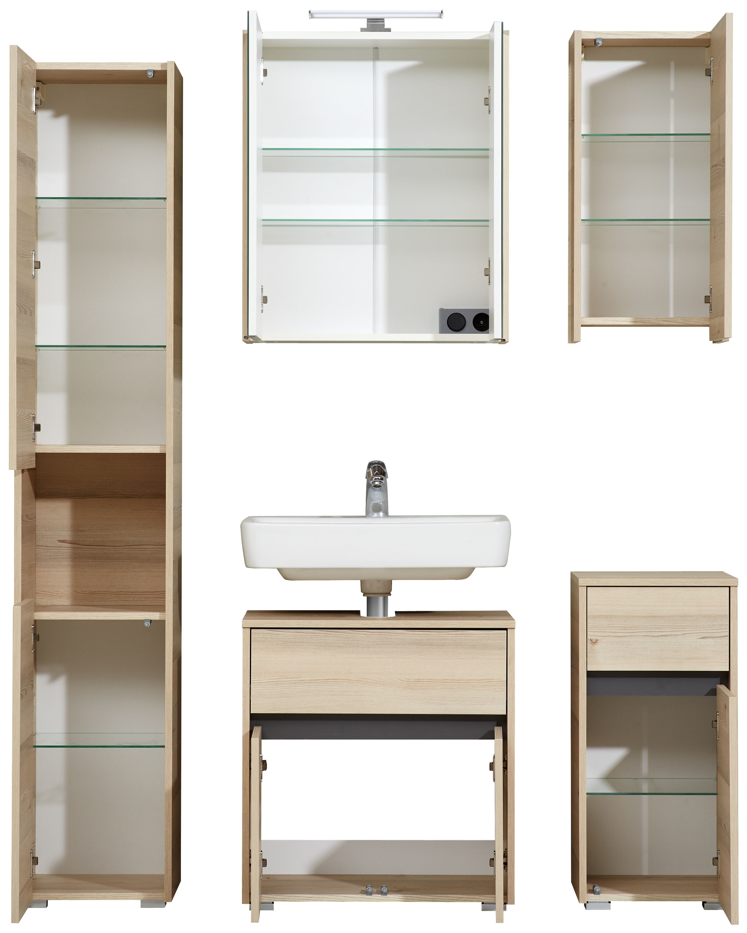 Saphir Badmöbel-Set »Quickset 393«, (Komplett-Set, 5 St.)