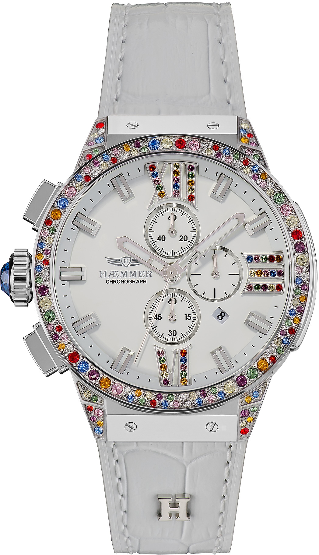 HAEMMER GERMANY Chronograph »WHITE SWAN, E-006«, Quarzuhr, Damenuhr, Datum, Stoppfunktion, Saphirglas, Lederarmband