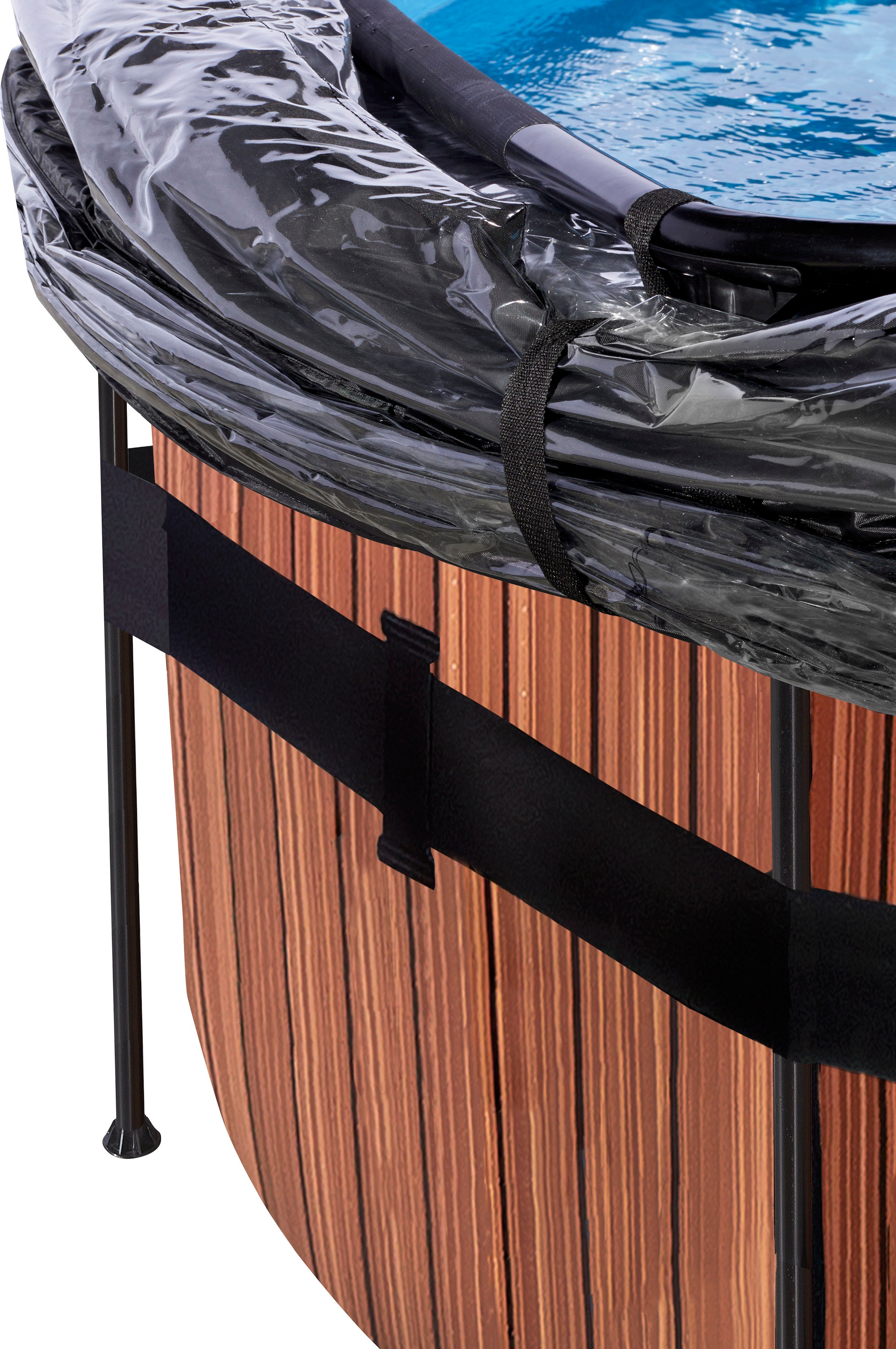 EXIT Framepool »inkl. multifunktionaler Abdeckung & Wärmepumpe«, (Set, 5 tlg.), ØxH: 488x122 cm, mit Sandfilteranlage und Sicherheitsleiter