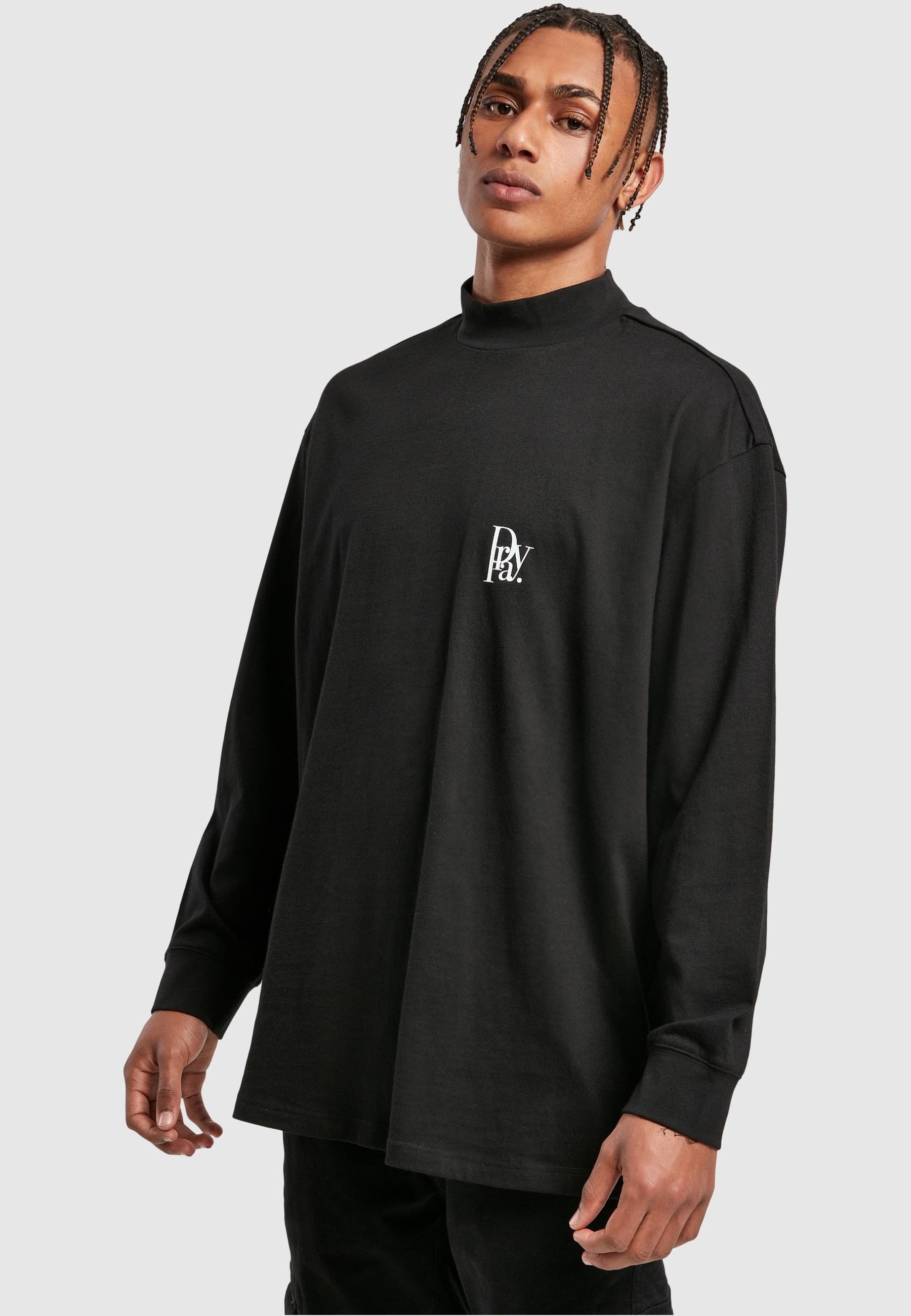 CAYLER & SONS Langarmshirt »Cayler & Sons Herren Prayor Black White Turtleneck Longsleeve«, (1 tlg.)