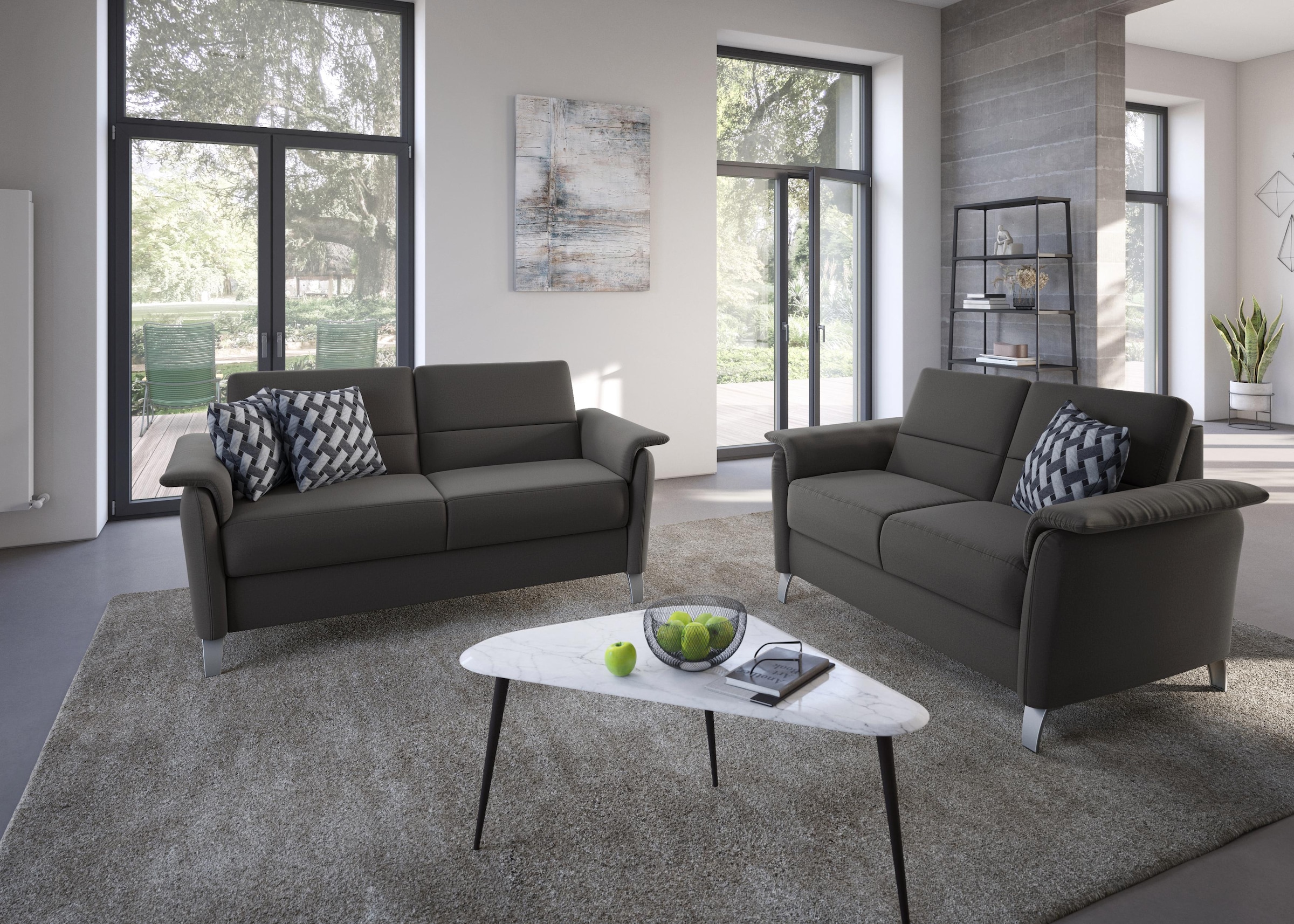 sit&more 2,5-Sitzer »Palmera«, Federkern-Polsterung, Steckvorrichtung für 2 Kopfstützen (optional)