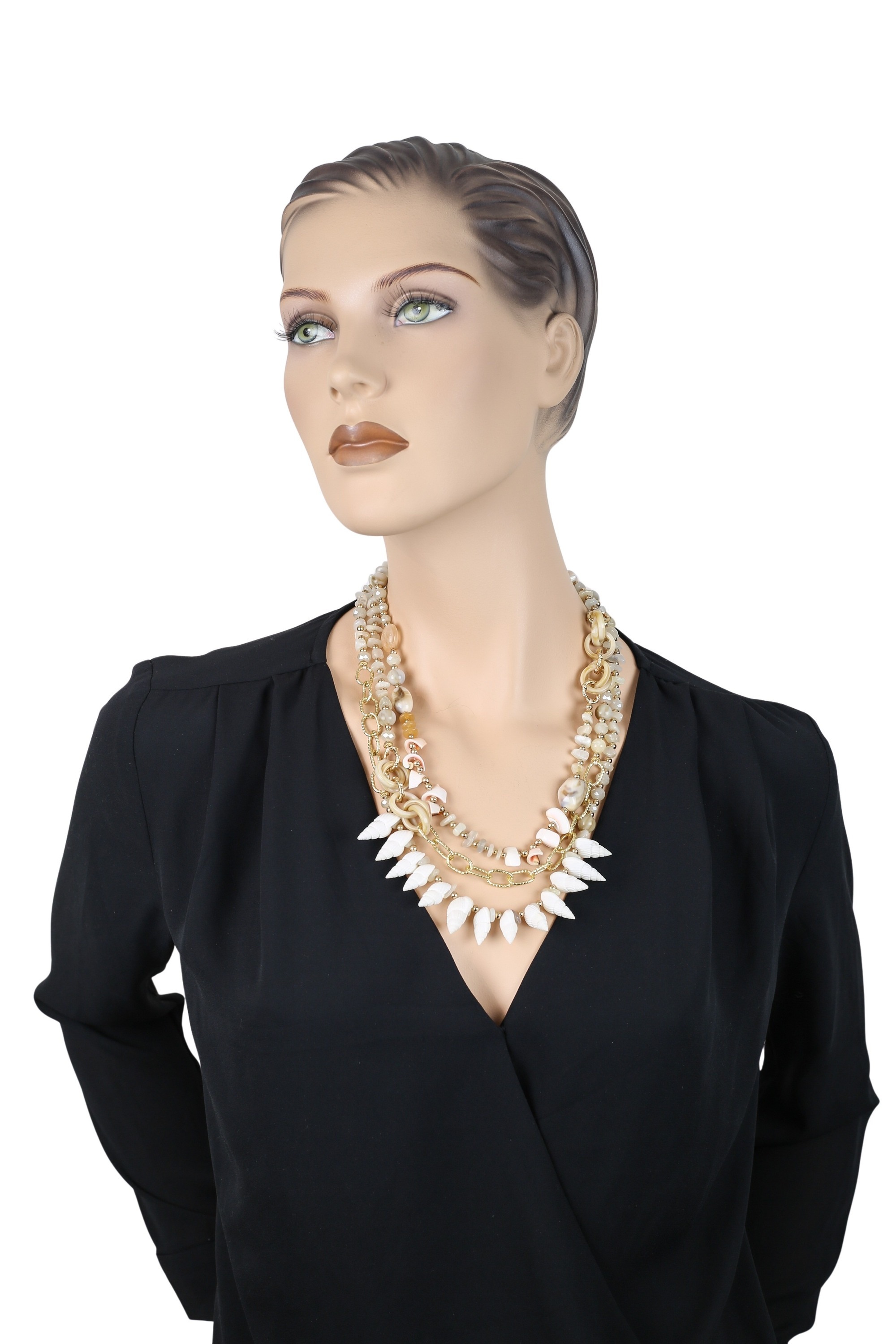 COLLEZIONE ALESSANDRO Kette mit Anhänger »Ocean Glow«, dreireihige Muschelkette