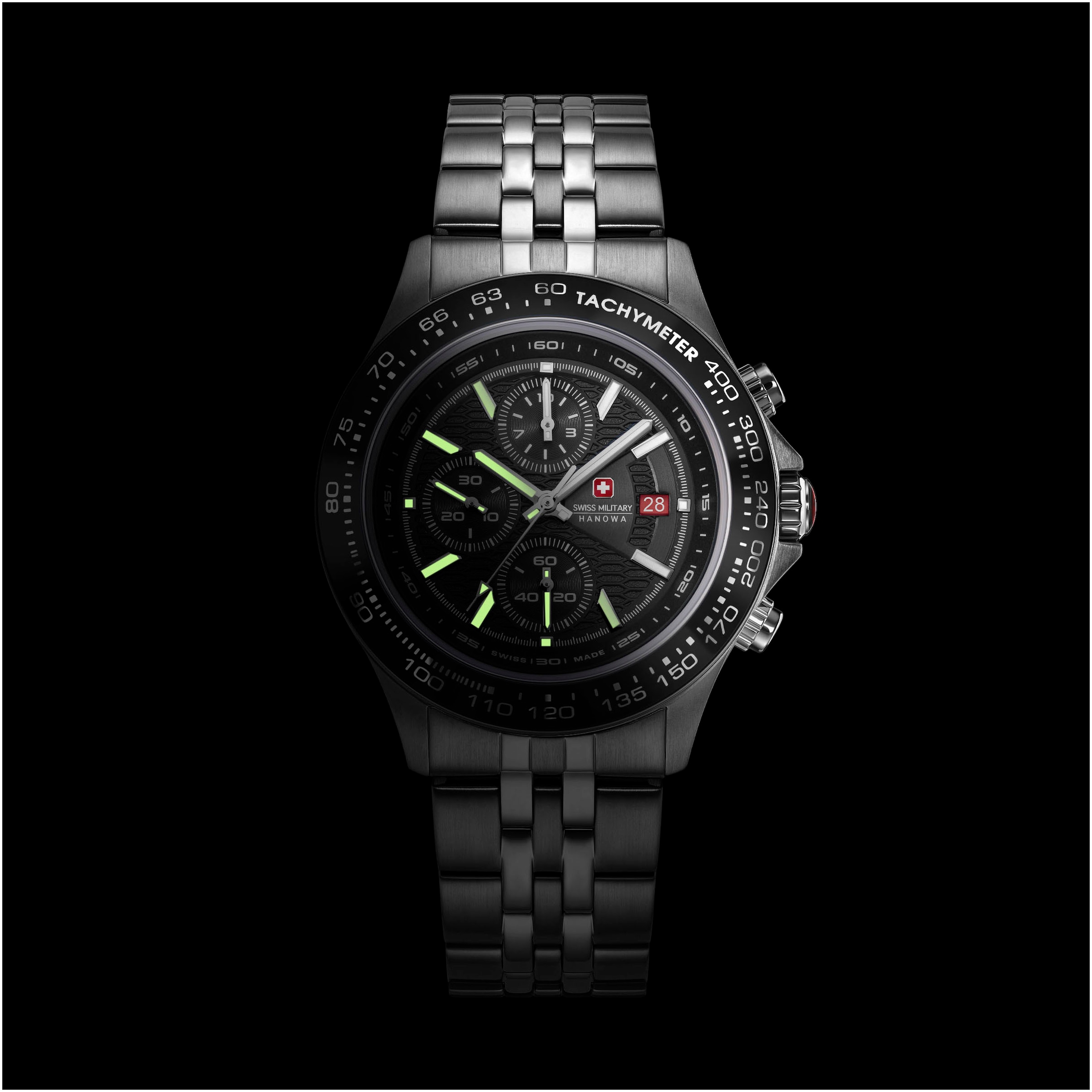 Swiss Military Hanowa Chronograph »WATCHMAN«, Quarzuhr, Herrenuhr, Datum, Stoppfunktion, Saphirglas, Swiss Made