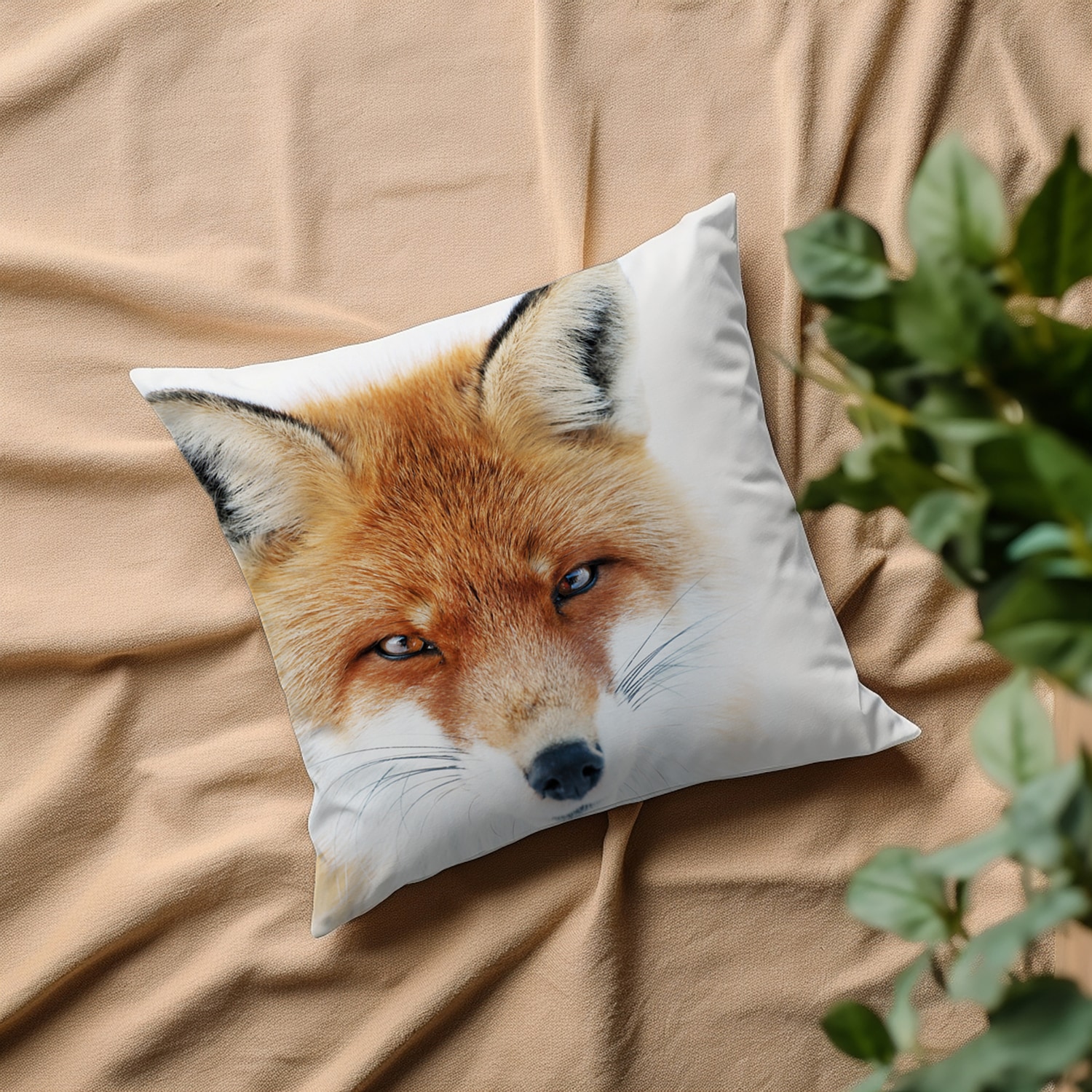 queence Dekokissen »Joleen«, Kissenhülle,Fuchskopf,Fuchs,Tiermotiv,Waldtier,Gezeichnet,Naturmotiv