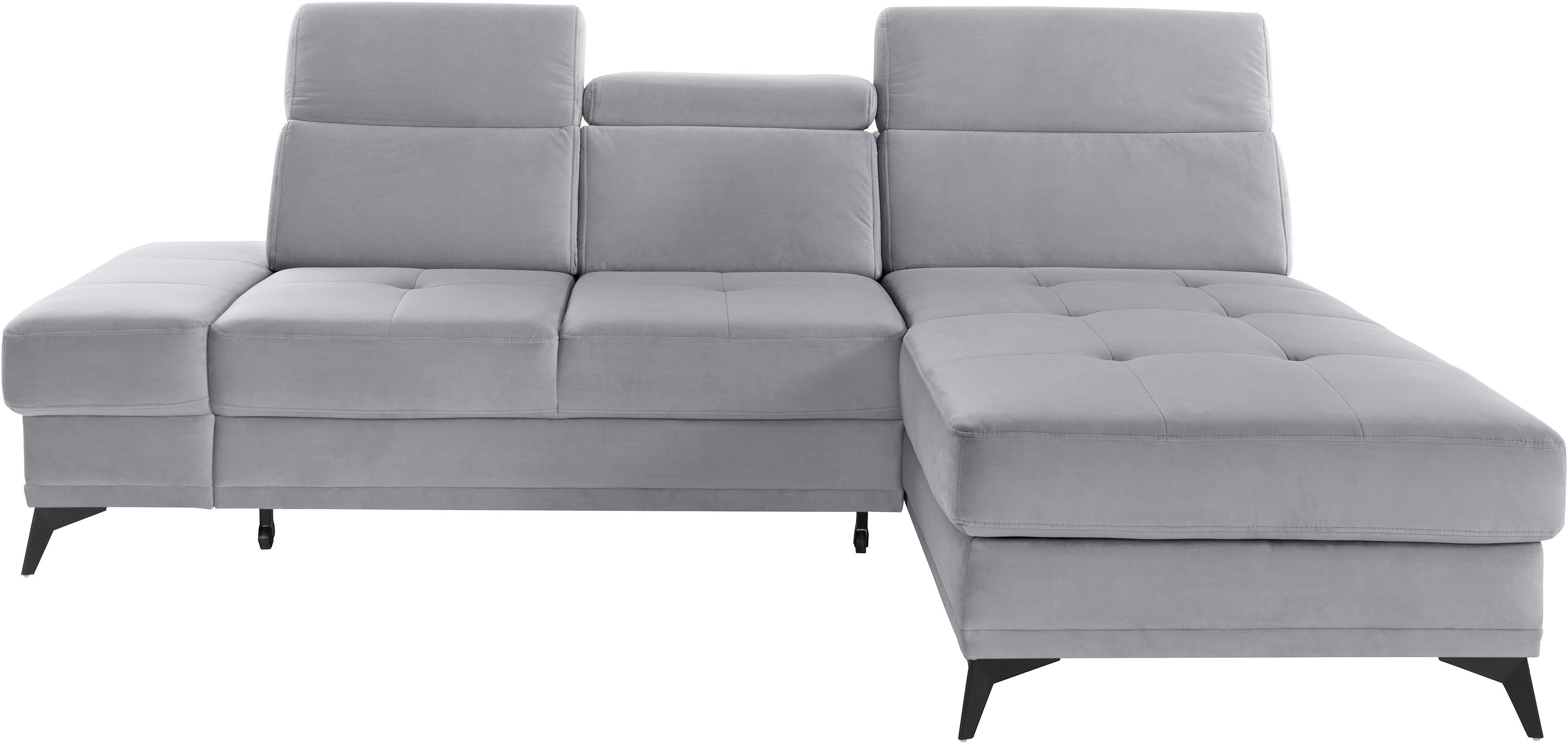 OTTO home Ecksofa "Cardiz L-Form" inkl.Kopfteilverstellung und Federkern wahlweise mit Schlaffunktion