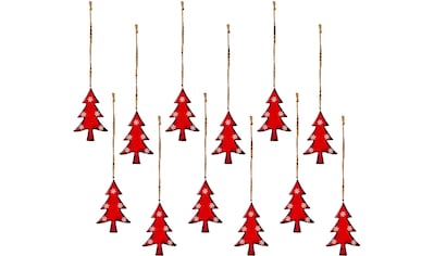 Creativ deco Hänge-Weihnachtsbaum, (12 St.), mit Schneeflocken-Design kaufen