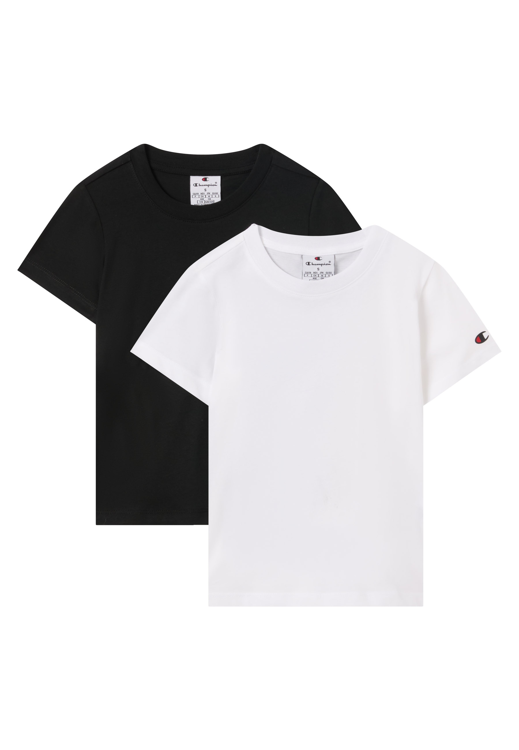 Champion "ICONS 2 pack Crewneck T-Shirt" 2 Stk. Kurzarm, Rundhalsausschnitt, aus Baumwolle