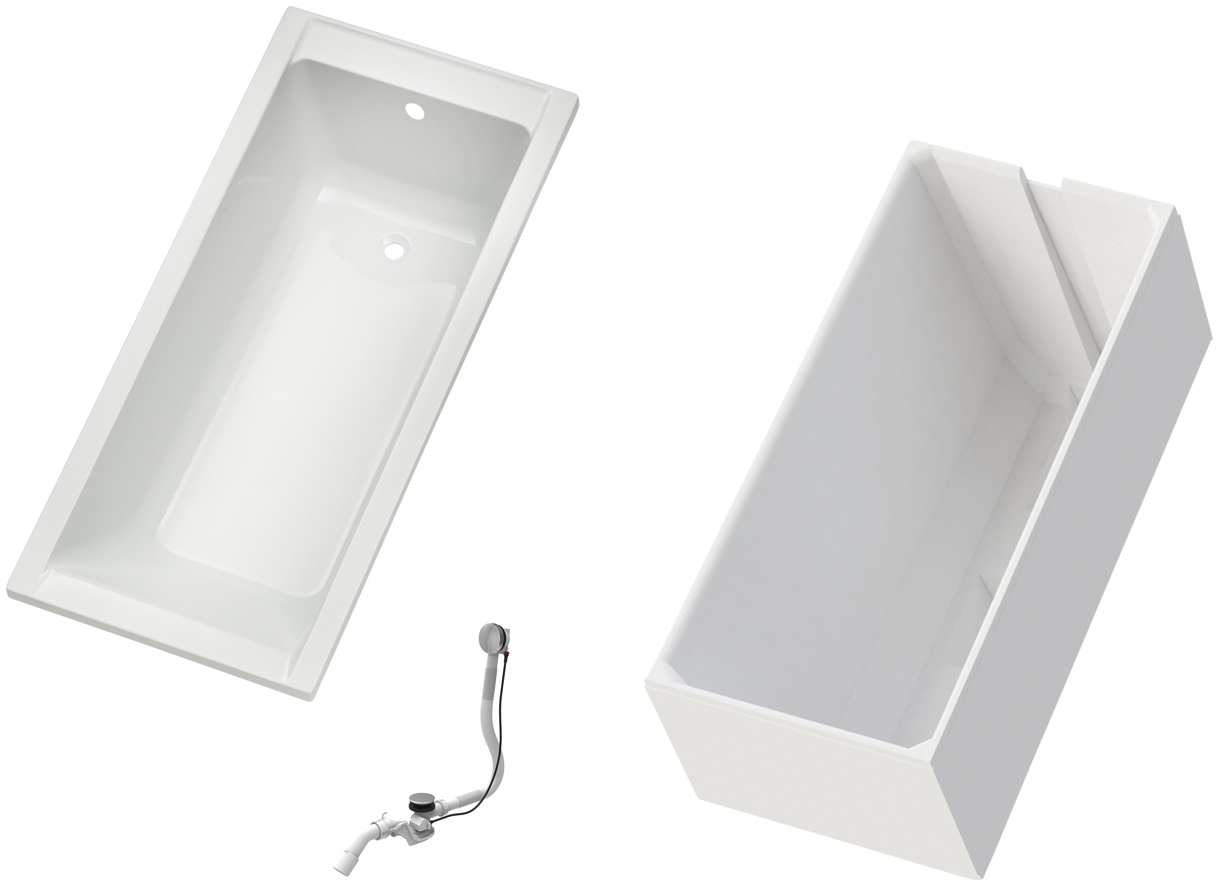 Badewanne OTTOFOND, B:70cm H:58cm L:140cm T:70cm, weiß, Sanitäracryl, Badewannen, "Set Körpferformbadewanne", 1400/700 mm, Körperformbadewanne