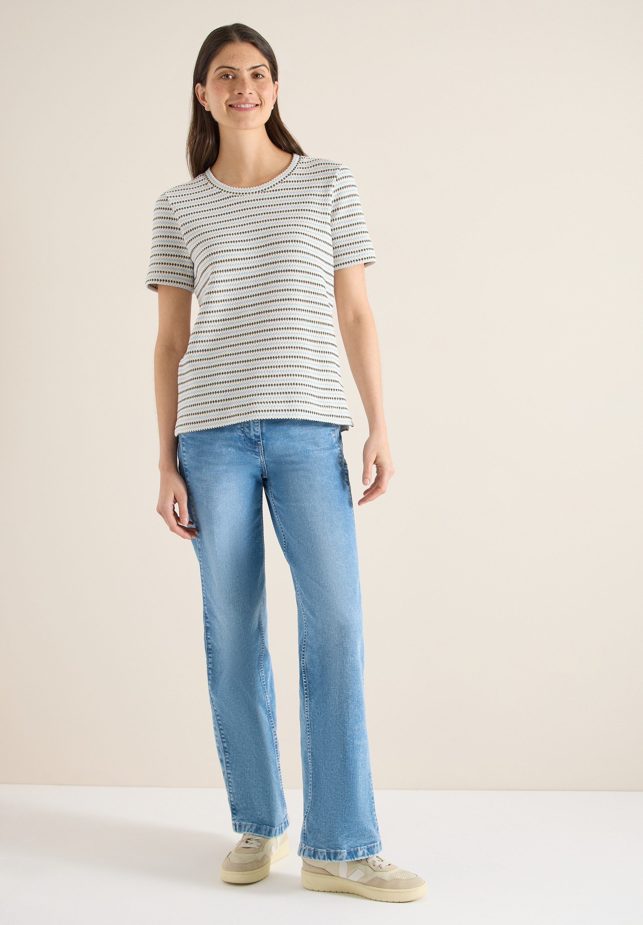 Cecil Rundhalsshirt Rundhalsausschnitt