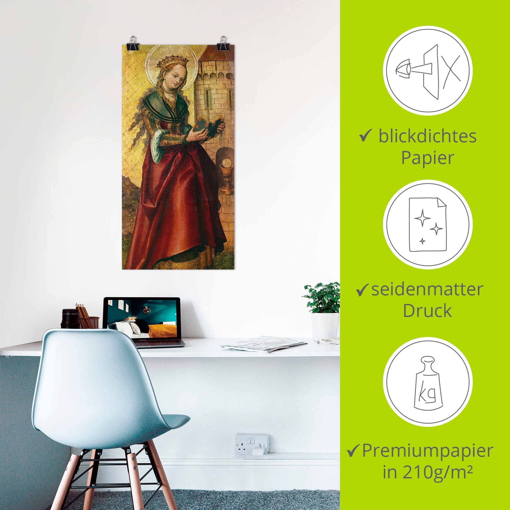 Artland Wandbild »Die heilige Barbara.«, Frau, (1 St.), als Leinwandbild, Poster in verschied. Größen