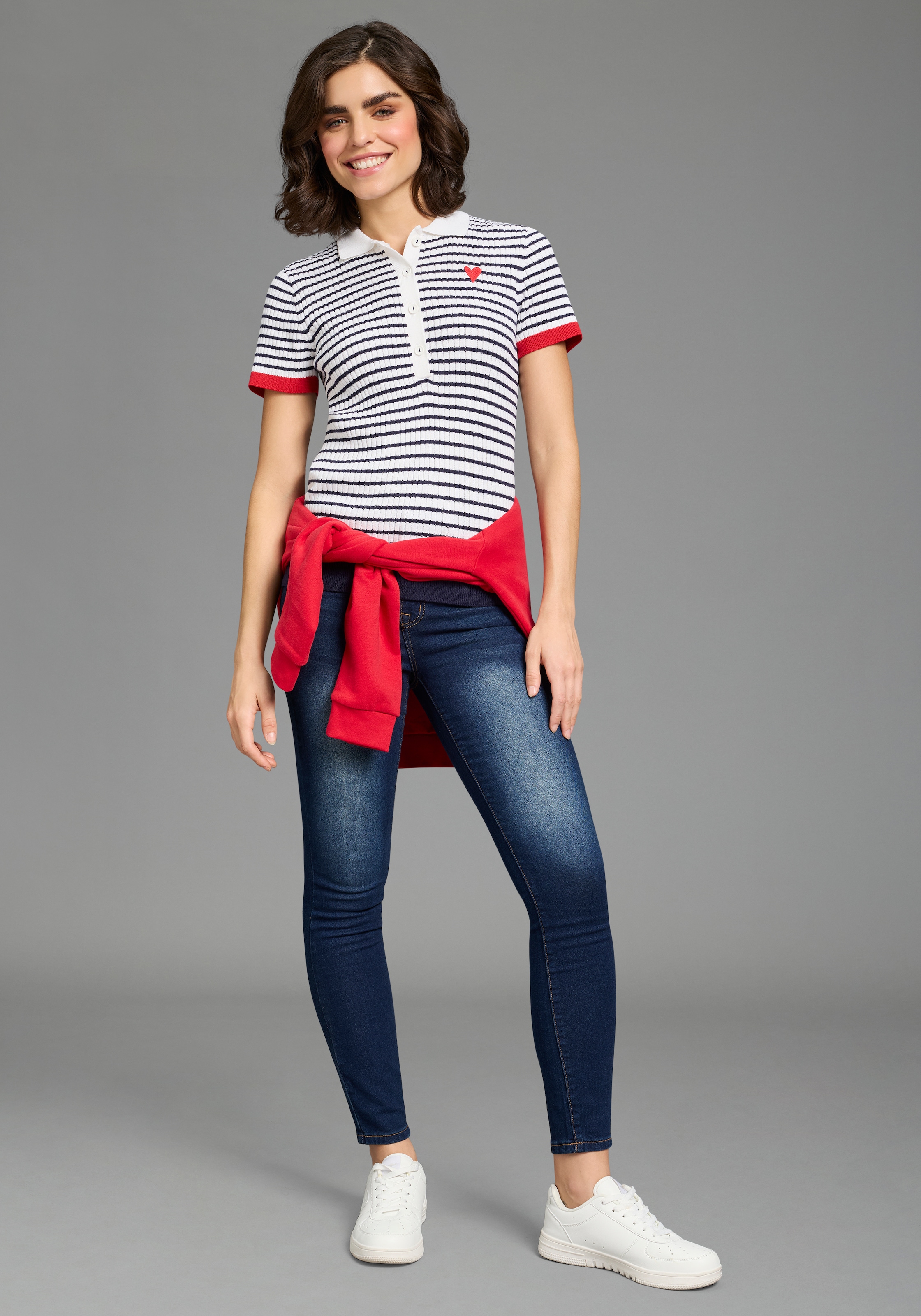 KangaROOS Polokragenpullover aus Baumwoll-Mix, Polokragen, schmale Basic-Passform