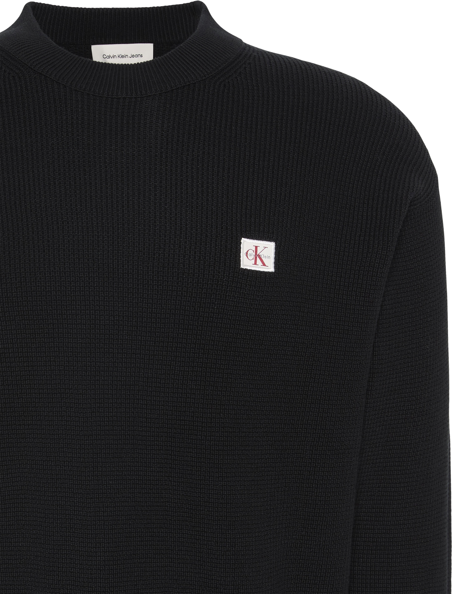 Calvin Klein Jeans Rundhalspullover »LS EZ COTTON WAFFLE CRWNK SWTR 9« Rundhalsausschnitt, regular fit