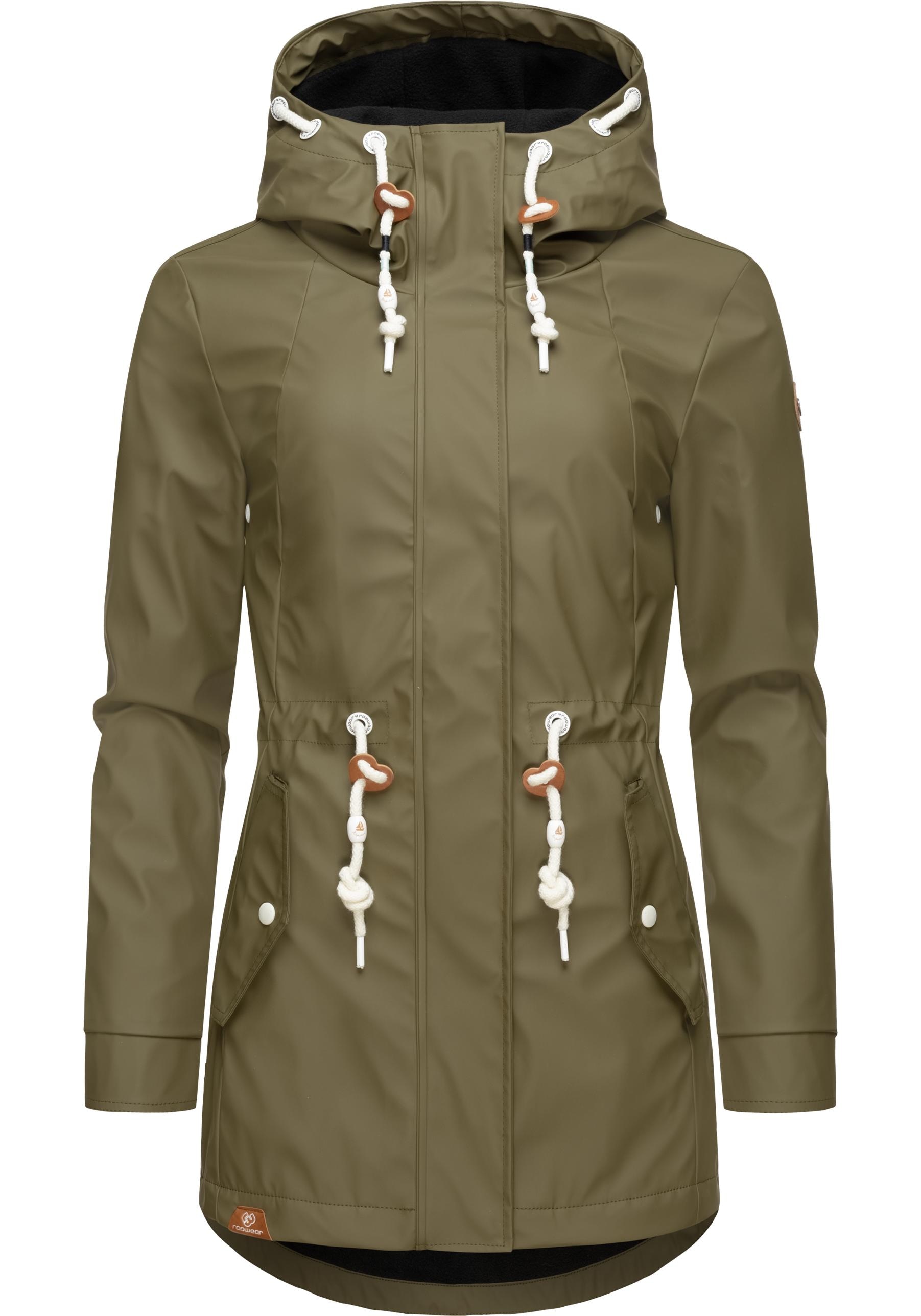 Ragwear Regenmantel »Monadis Rainy Intl.«, modischer Regenparka mit kuschligem Innenfutter