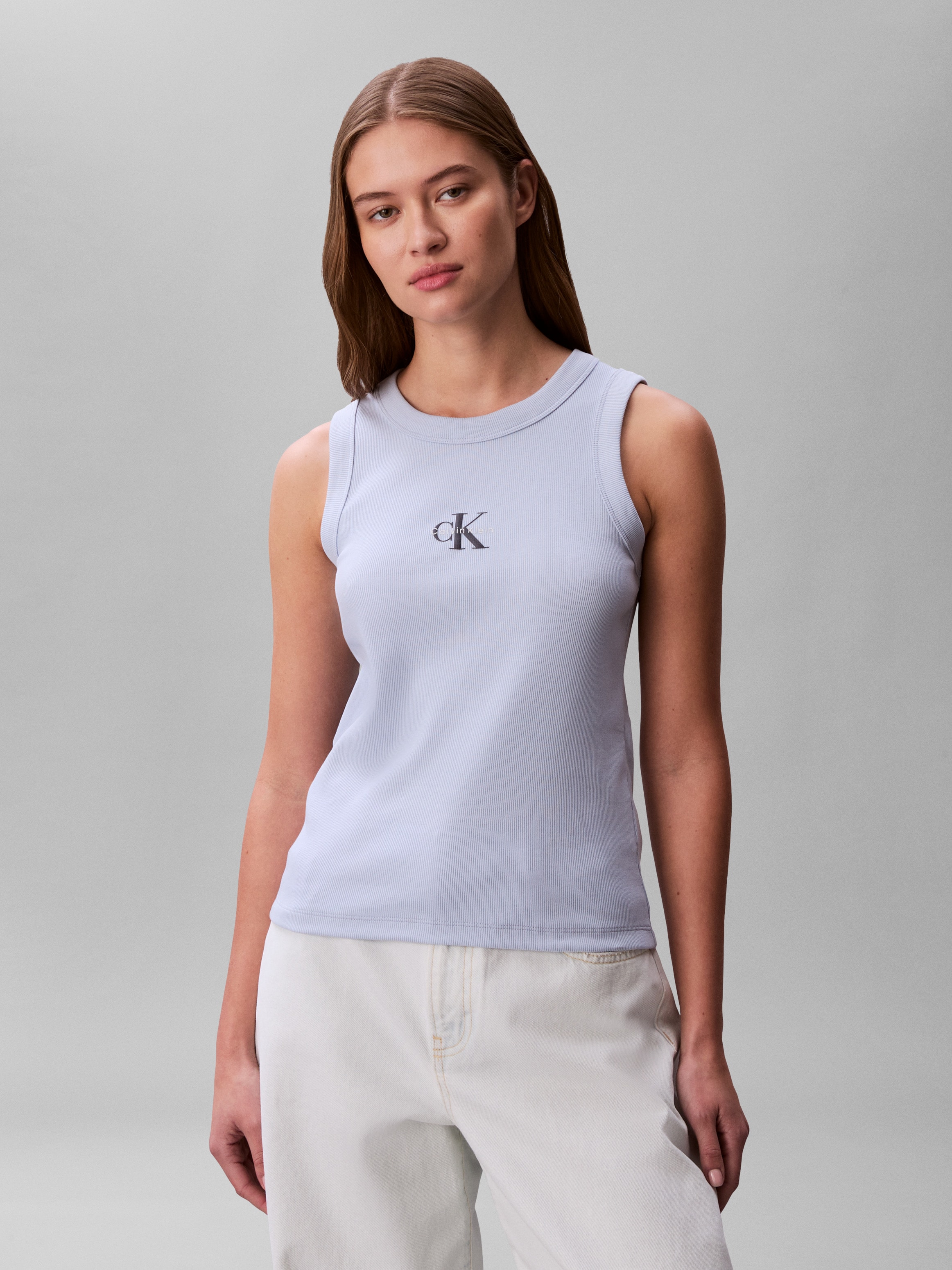 Calvin Klein Jeans Tanktop "MONOGRAM RIB TANK" Figurbetonte Passform mit Ru günstig online kaufen