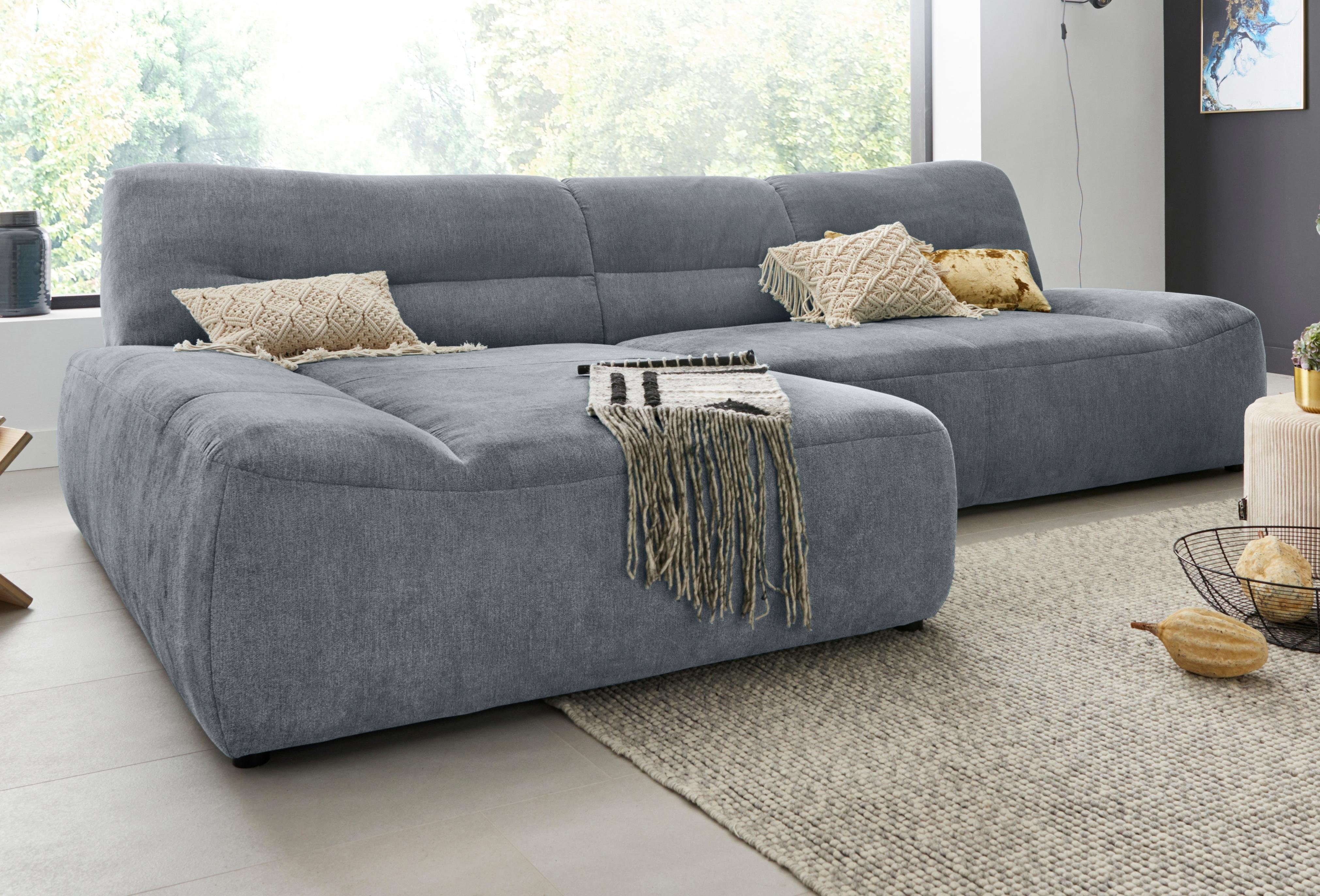 DOMO collection Ecksofa "Cesena moderne Polsterecke mit flachen Armlehnen, L-Form" fester Sitzkomfort, frei im Raum stellbar