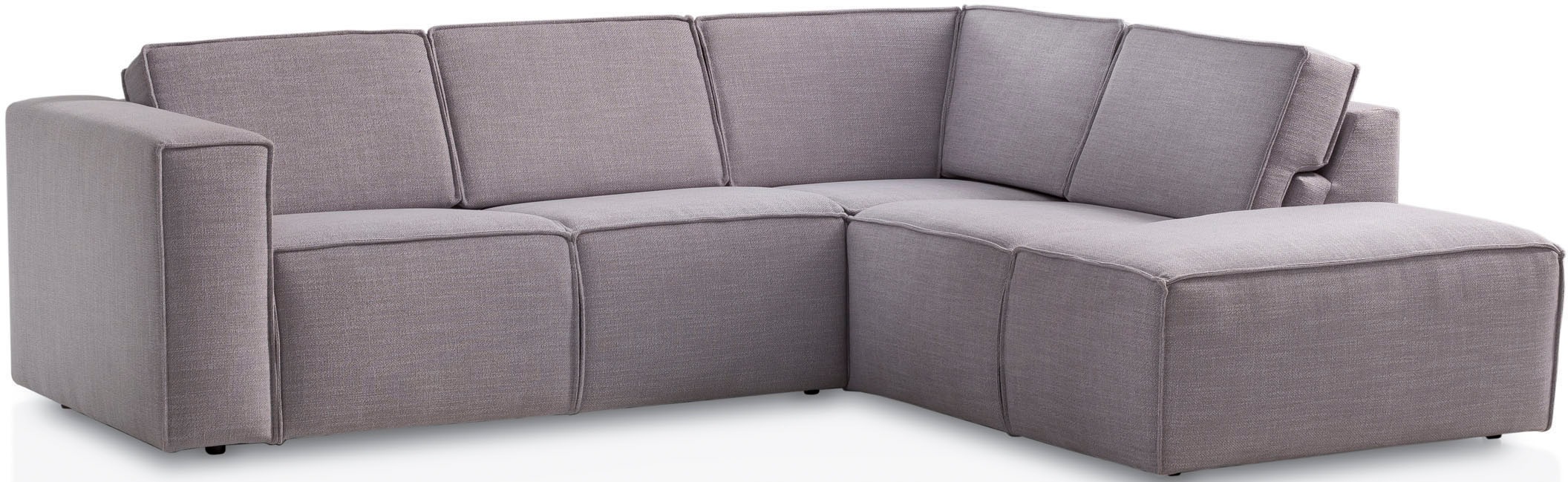 TRENDMANUFAKTUR Ecksofa »Dice mit Sitztiefenverstellung und Kaltschaumpolsterung«, hoher Sitzkomfort, aktuelle Kedernaht, L-Form