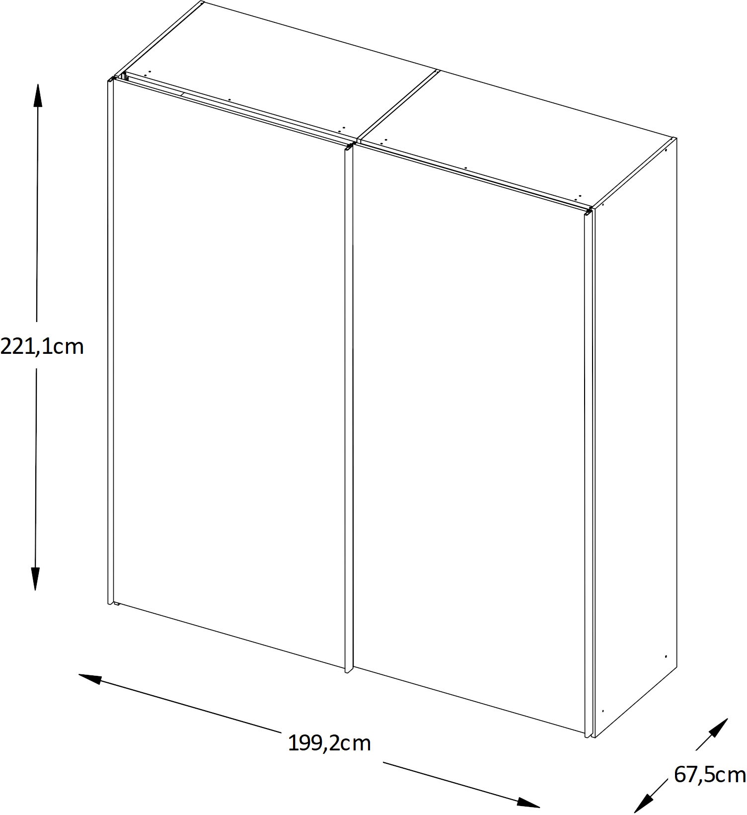 STAUD Schwebetürenschrank »Includo Glas, Made in Germany«