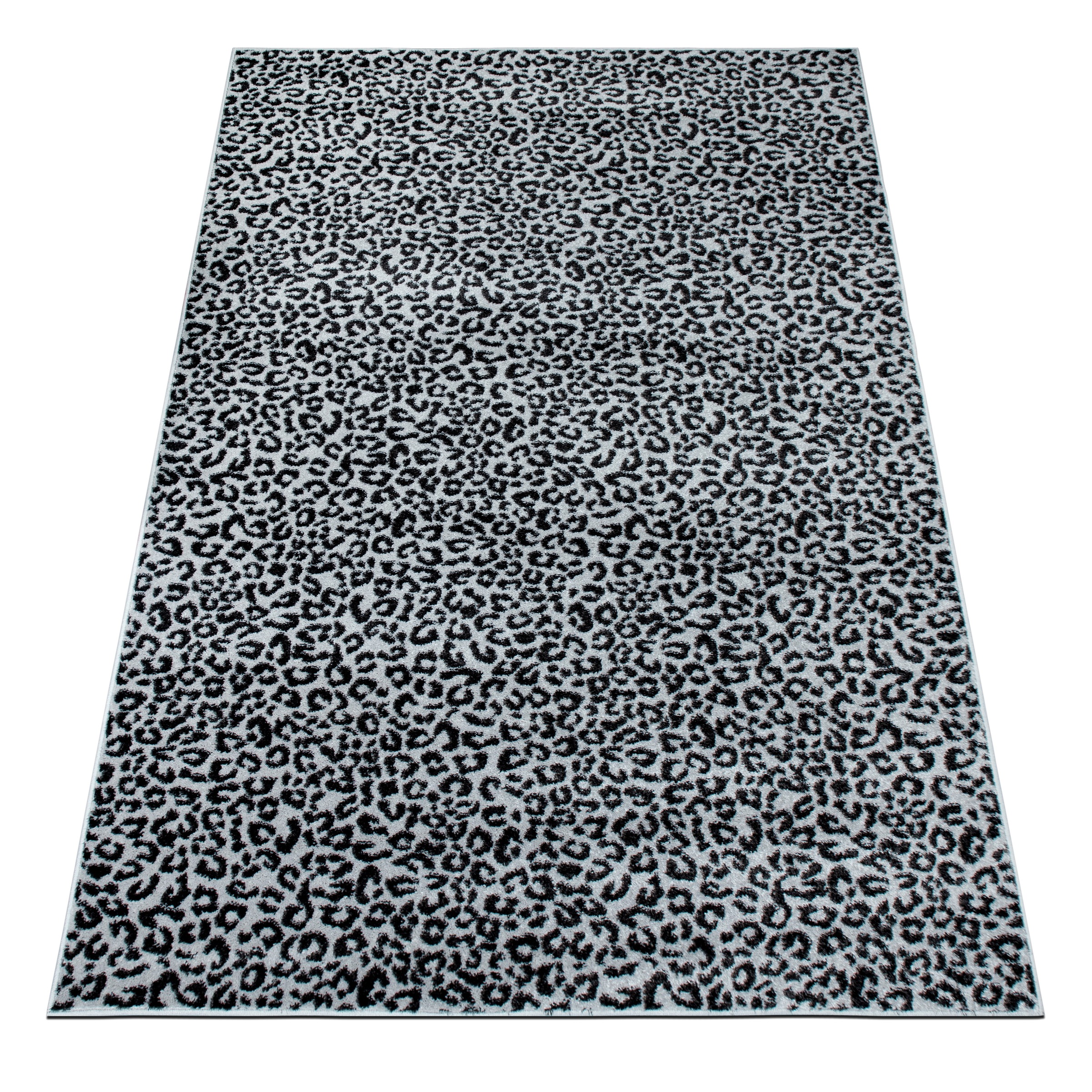 Teppich OTTO HOME "Fynna, Leoparden-Muster, Animalprint", grau, B:200cm H:9mm L:300cm, Kunstfaser, Teppiche, Teppich, besonders weicher Flor, Wohnzimmer, Schlafzimmer, Esszimmer, Leo 2