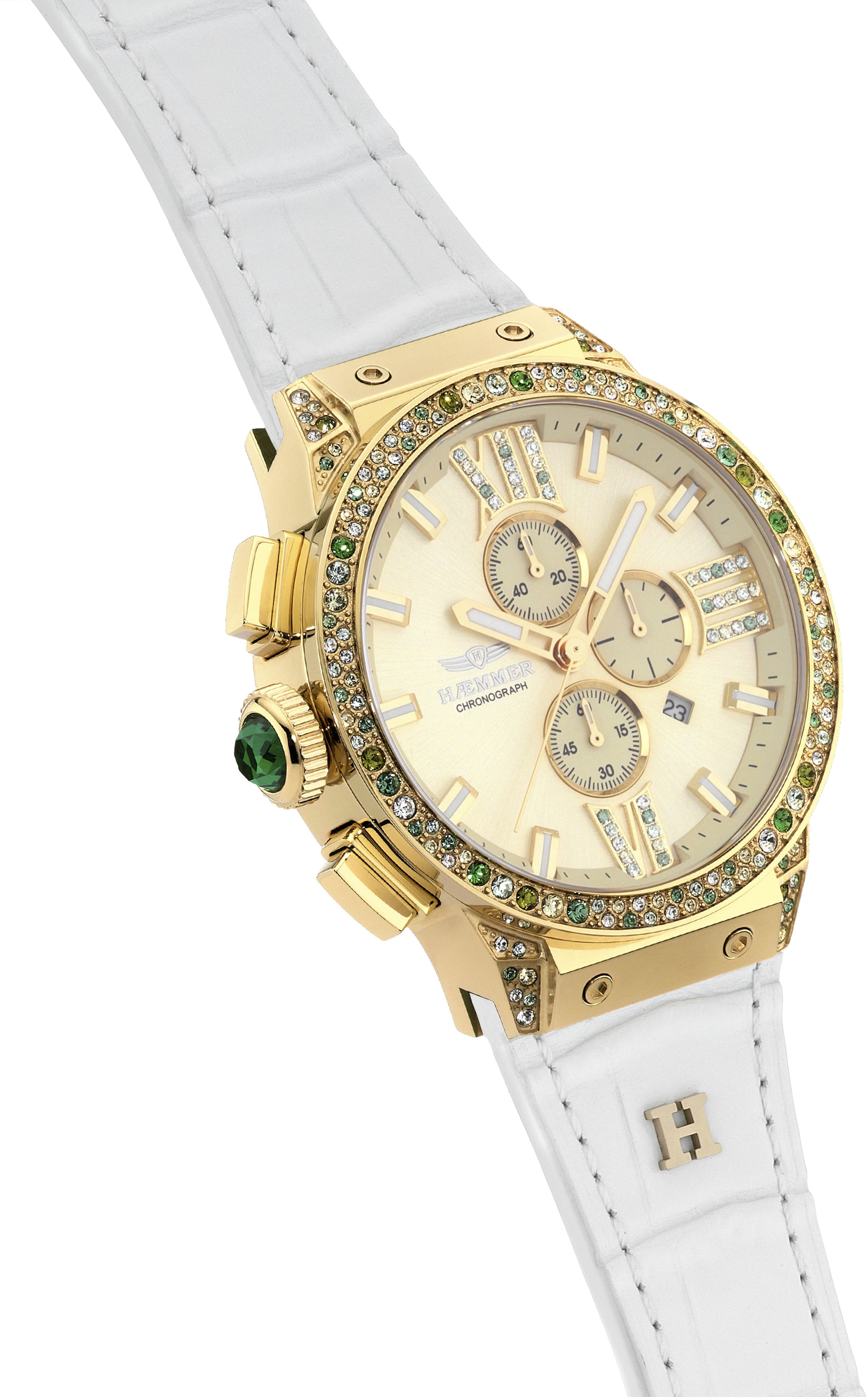HAEMMER GERMANY Chronograph »EMINENT«, Quarzuhr, Armbanduhr, Damenuhr, analog, Tag, Stoppfunktion