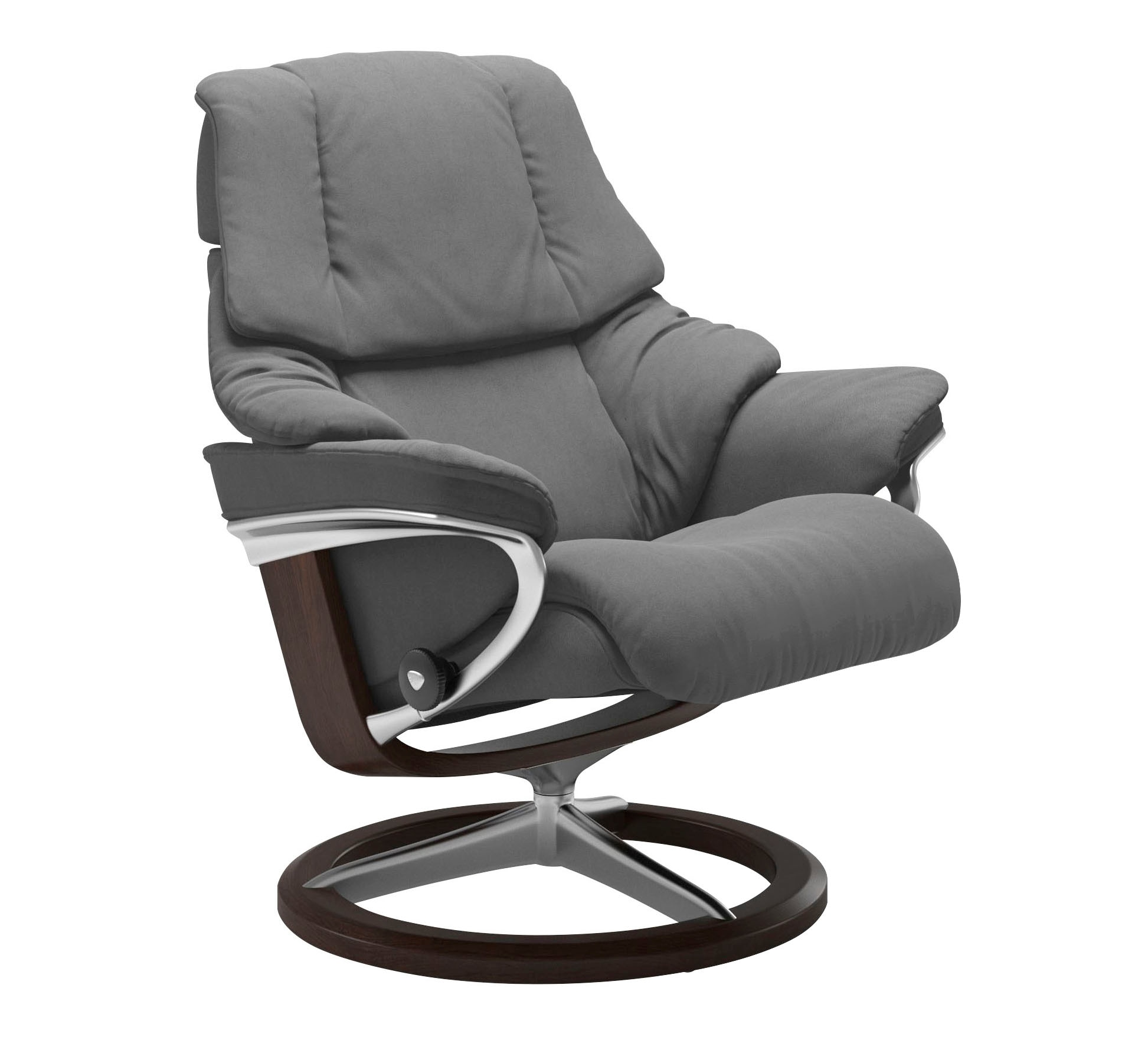 Stressless® Relaxsessel »Reno«, (Set, Relaxsessel mit Hocker), mit Hocker, mit Signature Base, Größe S, M & L, Gestell Braun