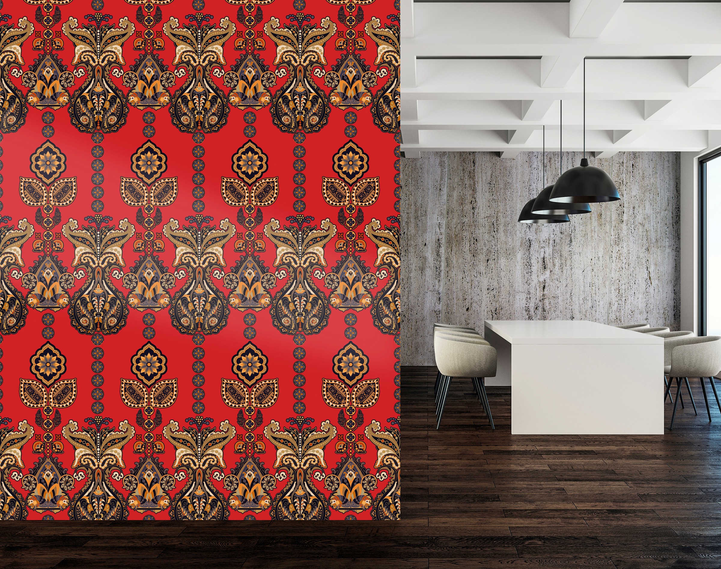 queence Vinyltapete »Nila«, bedruckt-Barock-Antikoptik-Kunst, 90x250cm, selbstklebend, kinderleichte Anbringung, Sticker