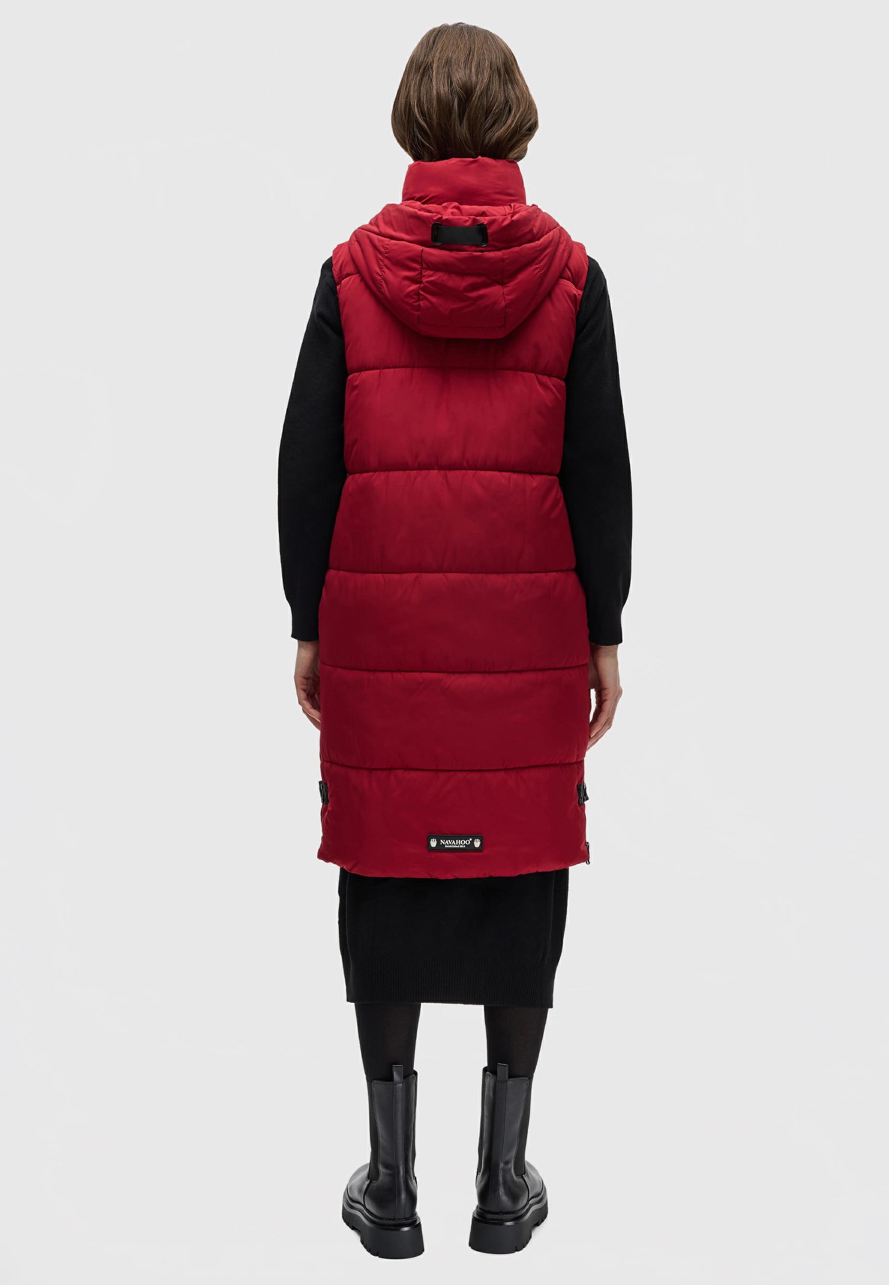 Navahoo Steppweste »Schnuffelchen«, (1 tlg.), warme Damen Outdoor-Weste lang mit Kapuze