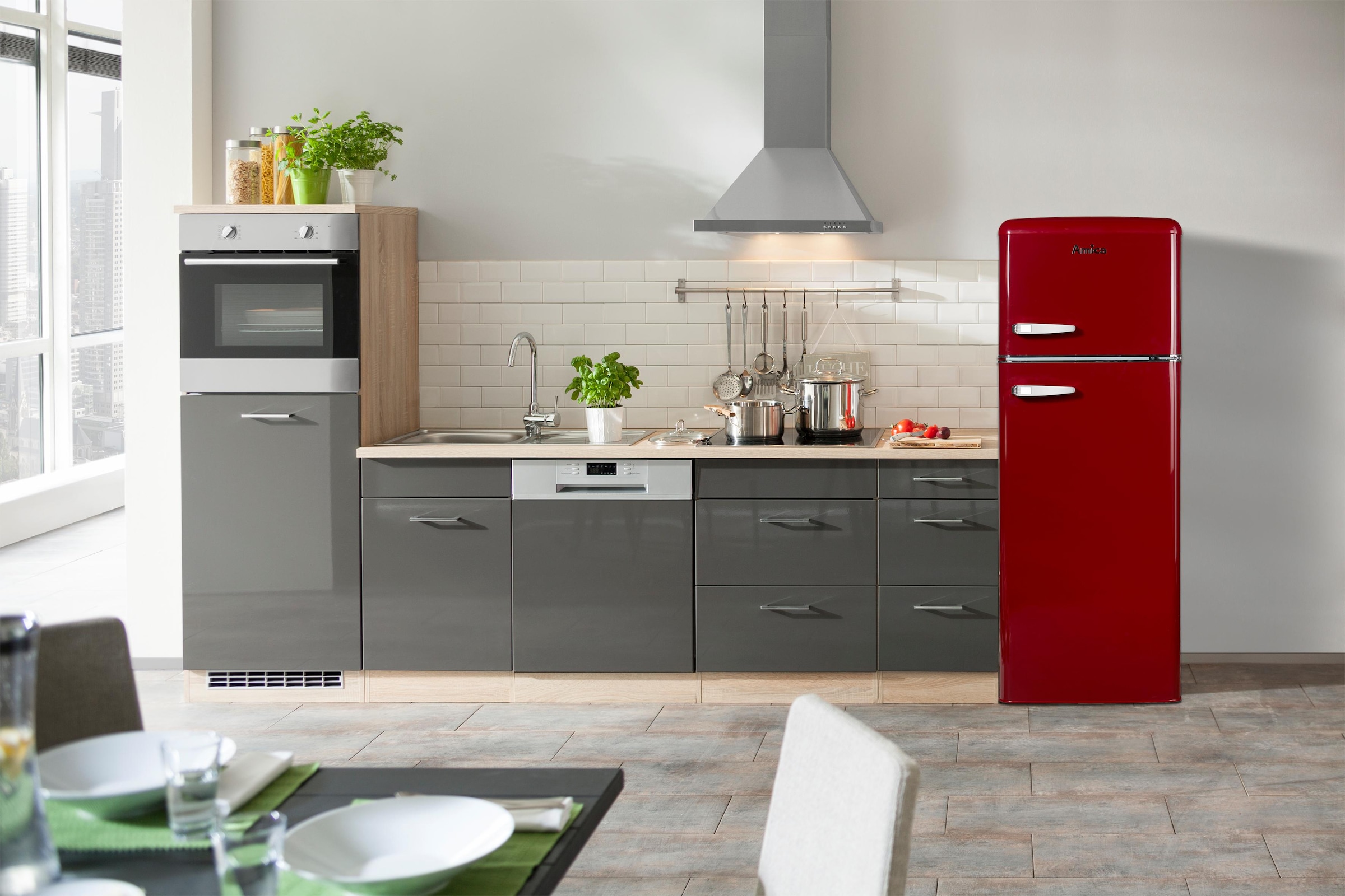 Amica Kühl-/Gefrierkombination »KGC1563 R« 144 cm hoch 55 cm breit