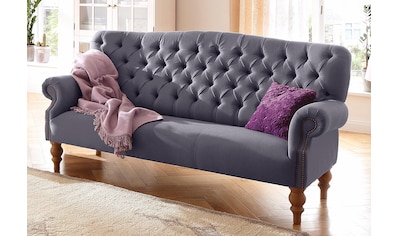 Chesterfield-Sofa »Lord«, mit echter Chesterfield-Knopfheftung und Ziernägeln