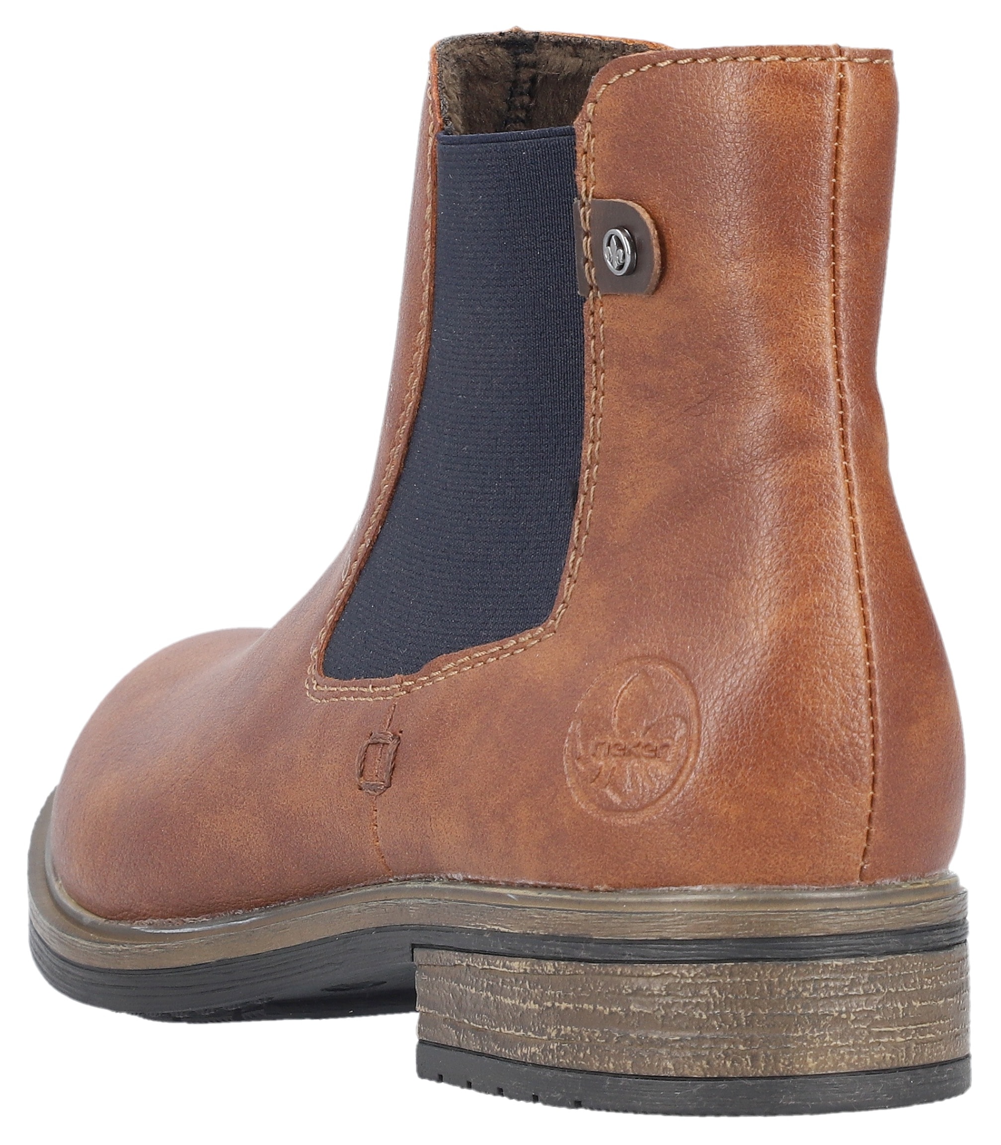 Rieker Chelseaboots, Schlupfboots, Stiefelette, Blockabsatz, mit wärmendem Textilfutter