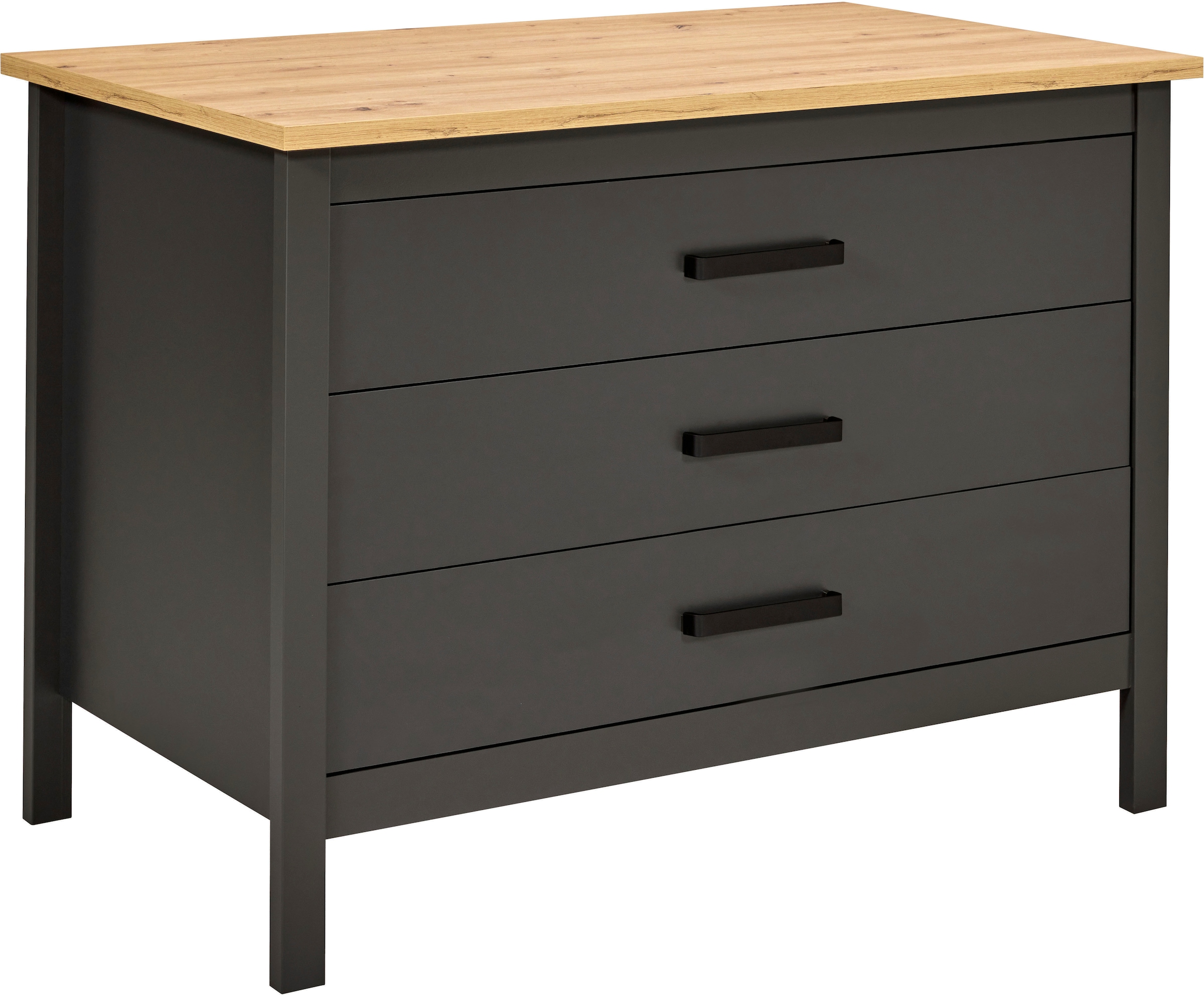 Inter Link Kücheninsel »Kücheninsel Piazza Nero« Schubladen, herausnehmbare Regalböden, Soft-Close, 124x75x91 cm