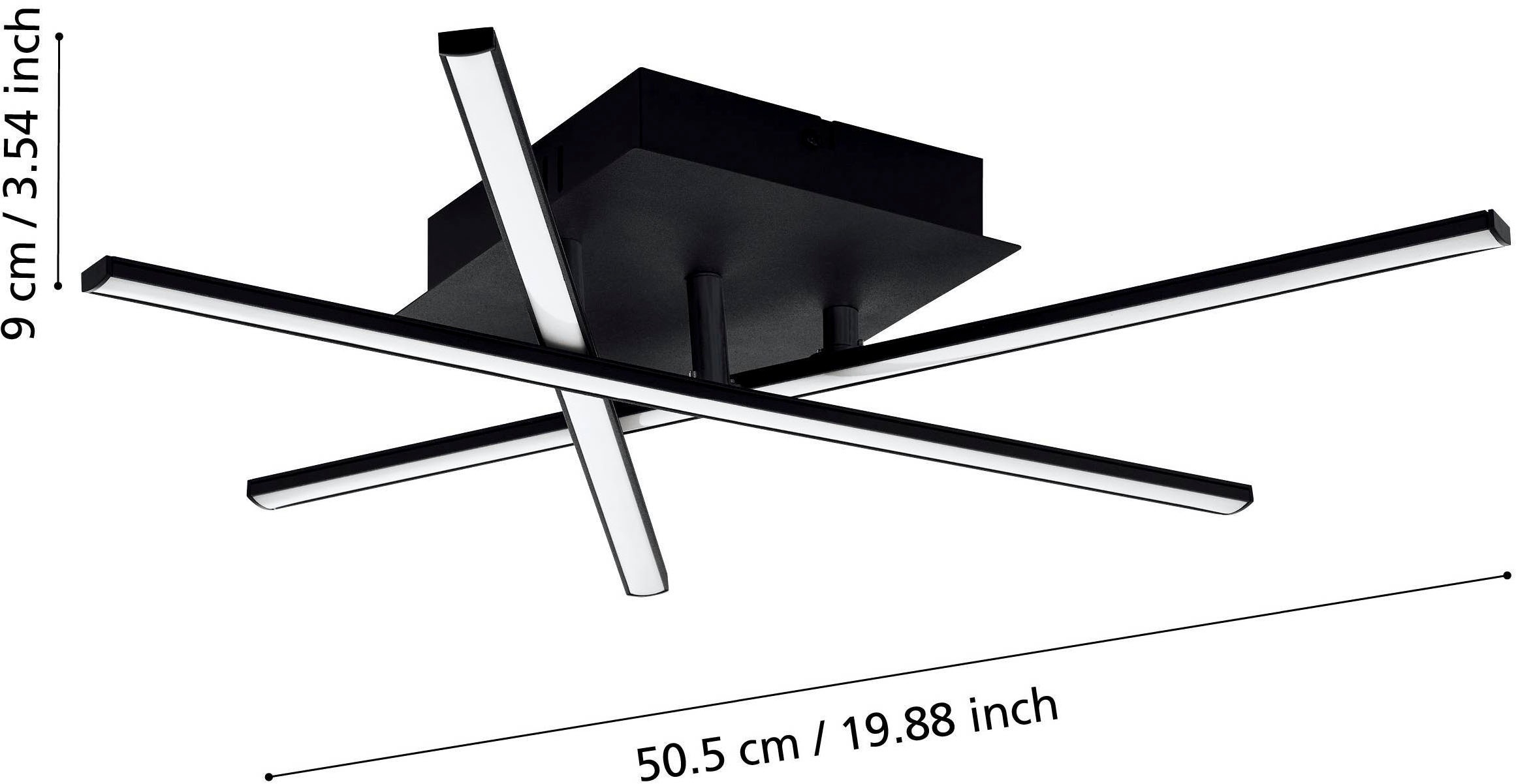 EGLO Deckenleuchte »Lasana 3 Deckenlampe, Wohnzimmerlampe, Stahl und Kunststoff, Lampe« LED-Modul 1 Stk. Warmweiß