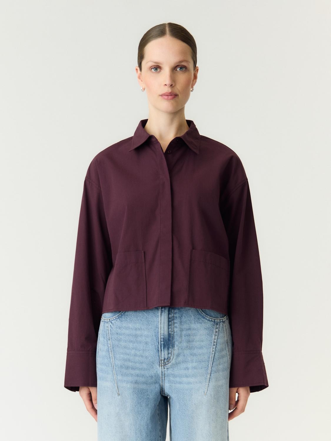 Y.A.S Hemdbluse "YASLEE LS SHORT SHIRT S. NOOS" Baumwolle