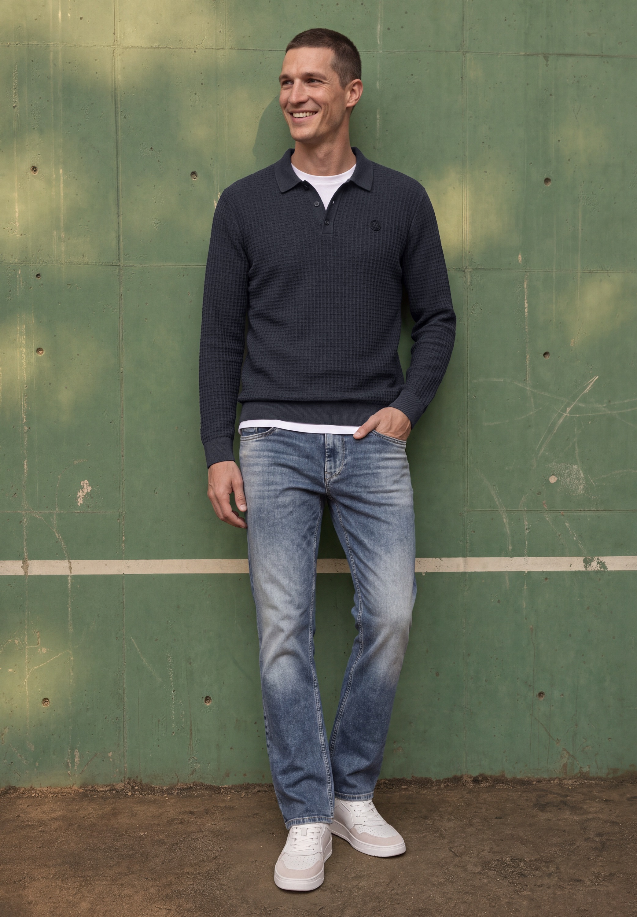 STREET ONE MEN Strickpullover in Unifarbe