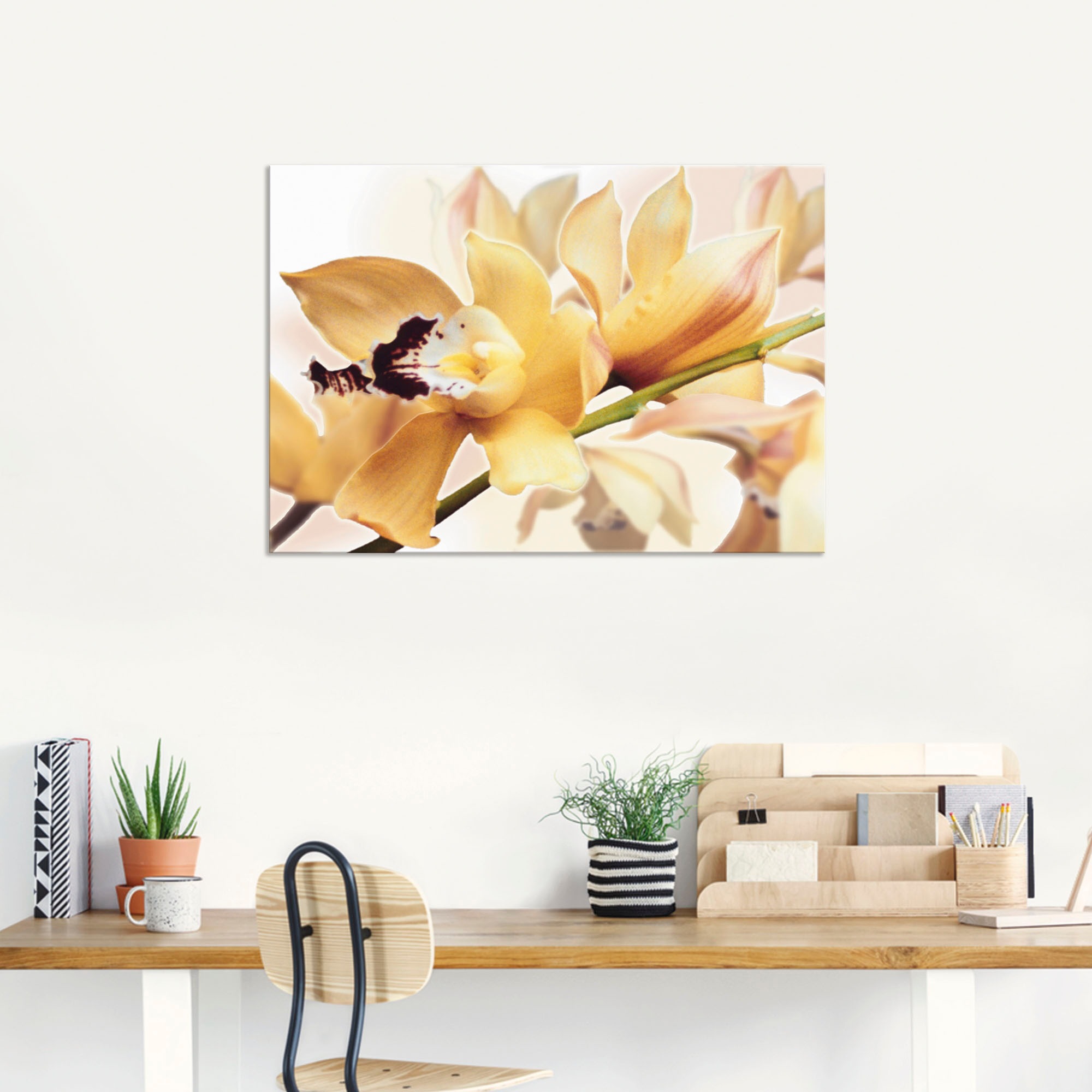 Thumbnail - Artland Wandbild "Gelbe Orchidee" Blumenbilder 1 Stk. tlg. als Alubild, Leinwandbild in verschied. Größen