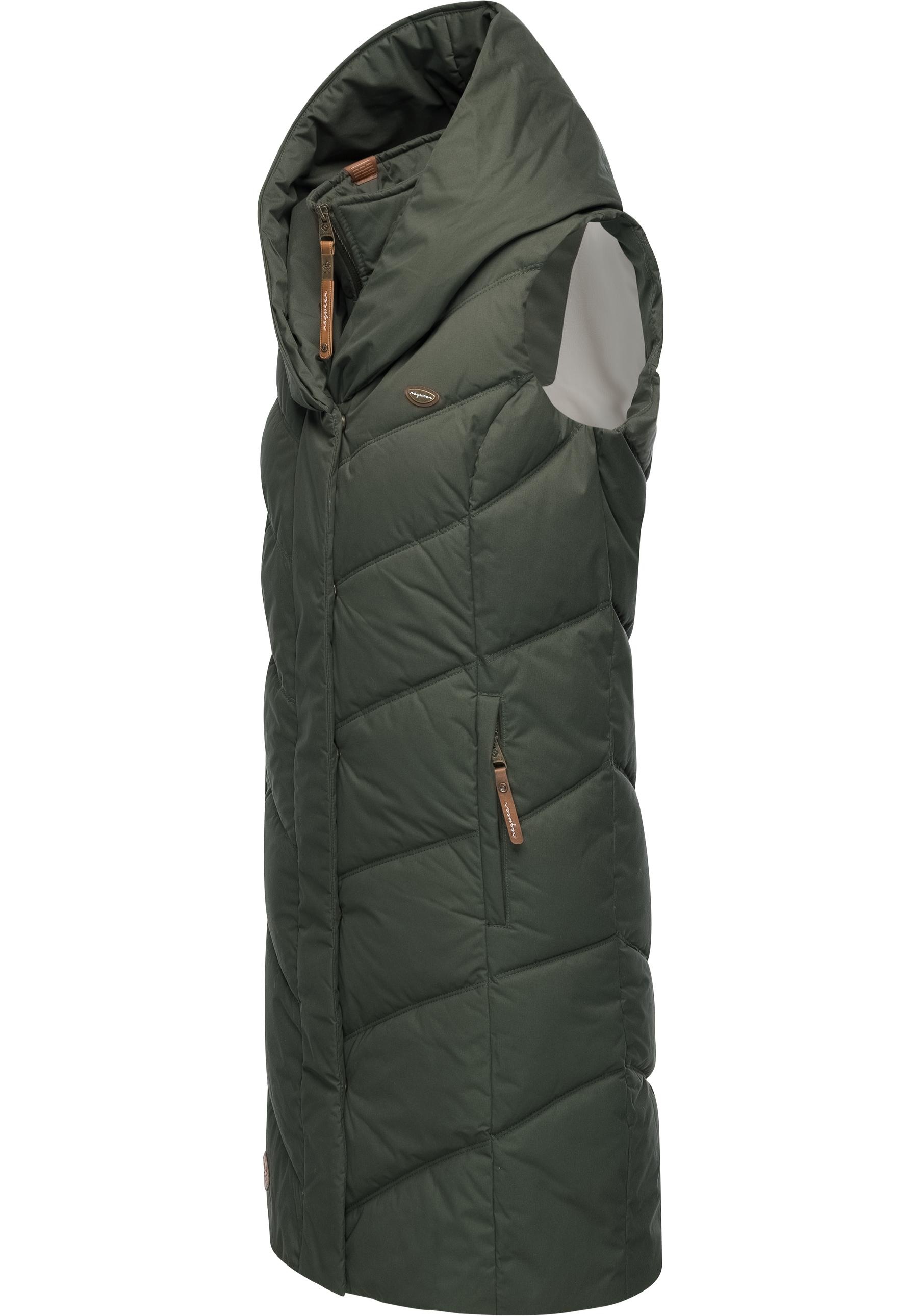 Ragwear Steppweste »Natalka Vest«, stylische, gesteppte Winterweste mit gefütterter Kapuze