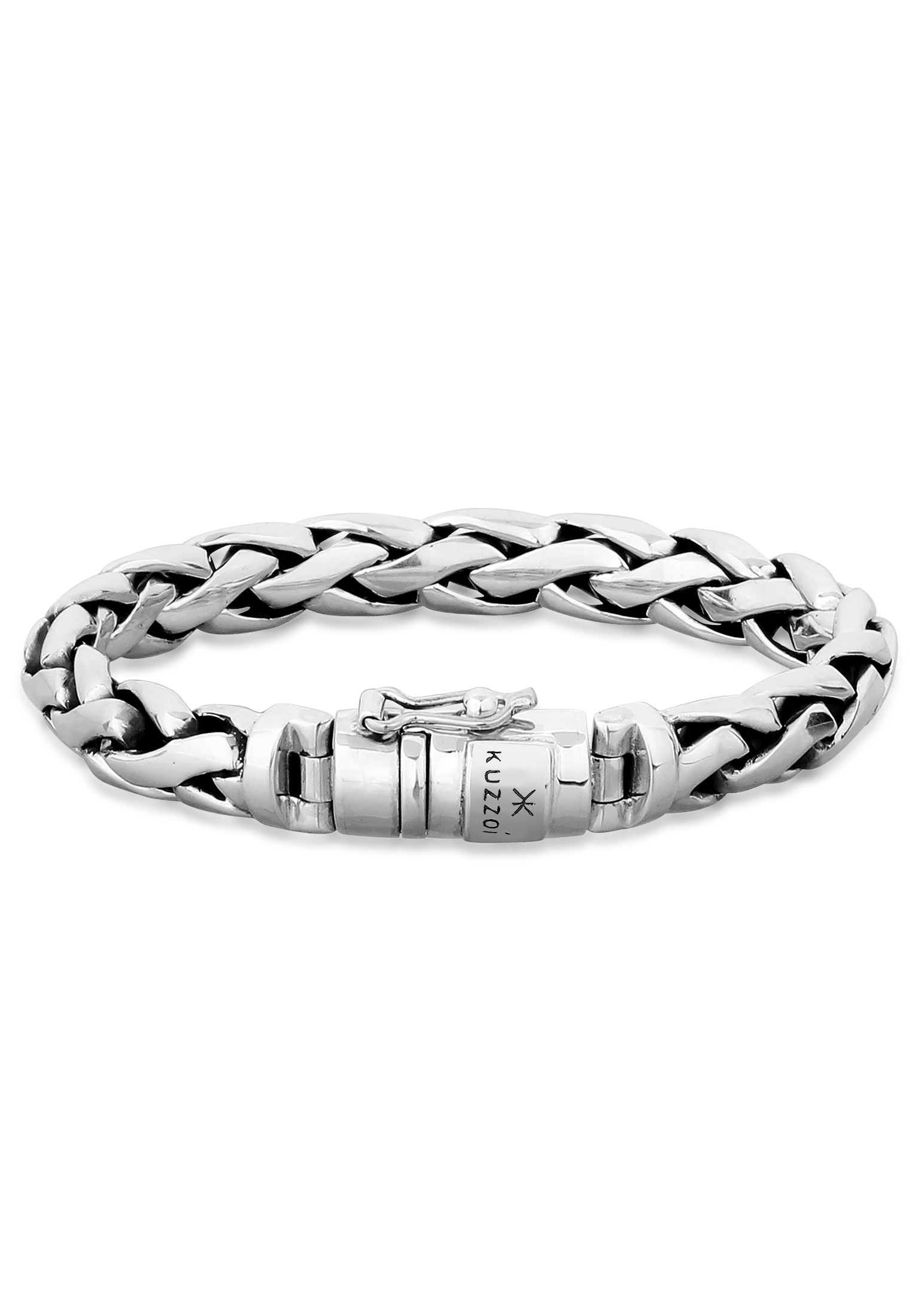 "Armkette KUZZOI ""Armband Herren Gliederarmband Robust Rund 925 Silber"" Gr. 190, silber, Armbänder, Herren, 190, Silber 925 (Sterlingsilber)