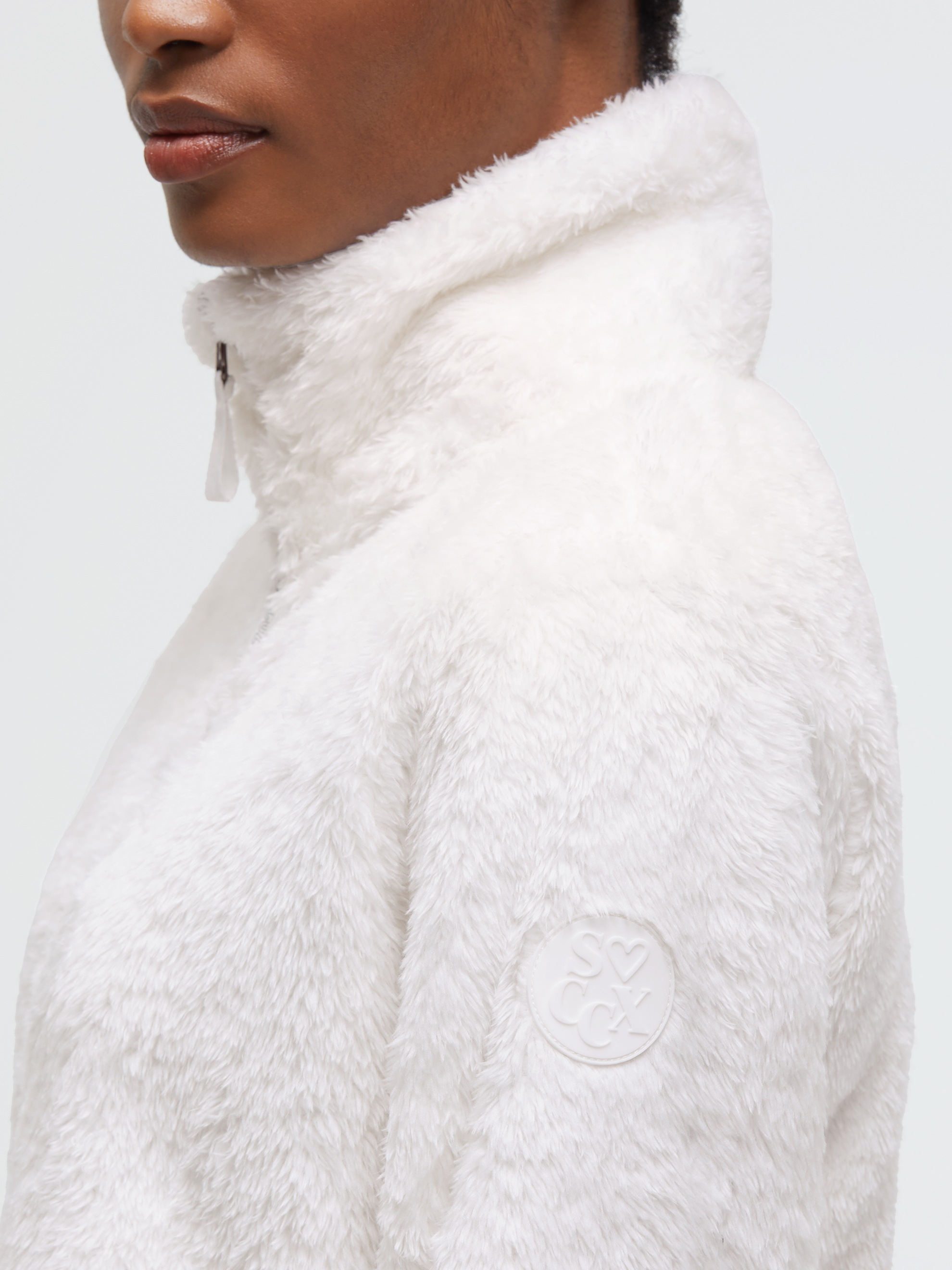 SOCCX Fleecejacke ohne Kapuze mit Stehkragen