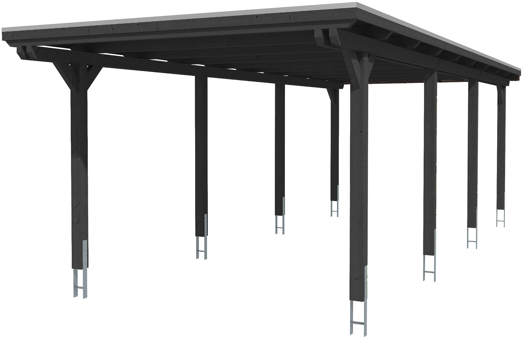 Skanholz Einzelcarport "Emsland" Massivholz 291 cm Anthrazit