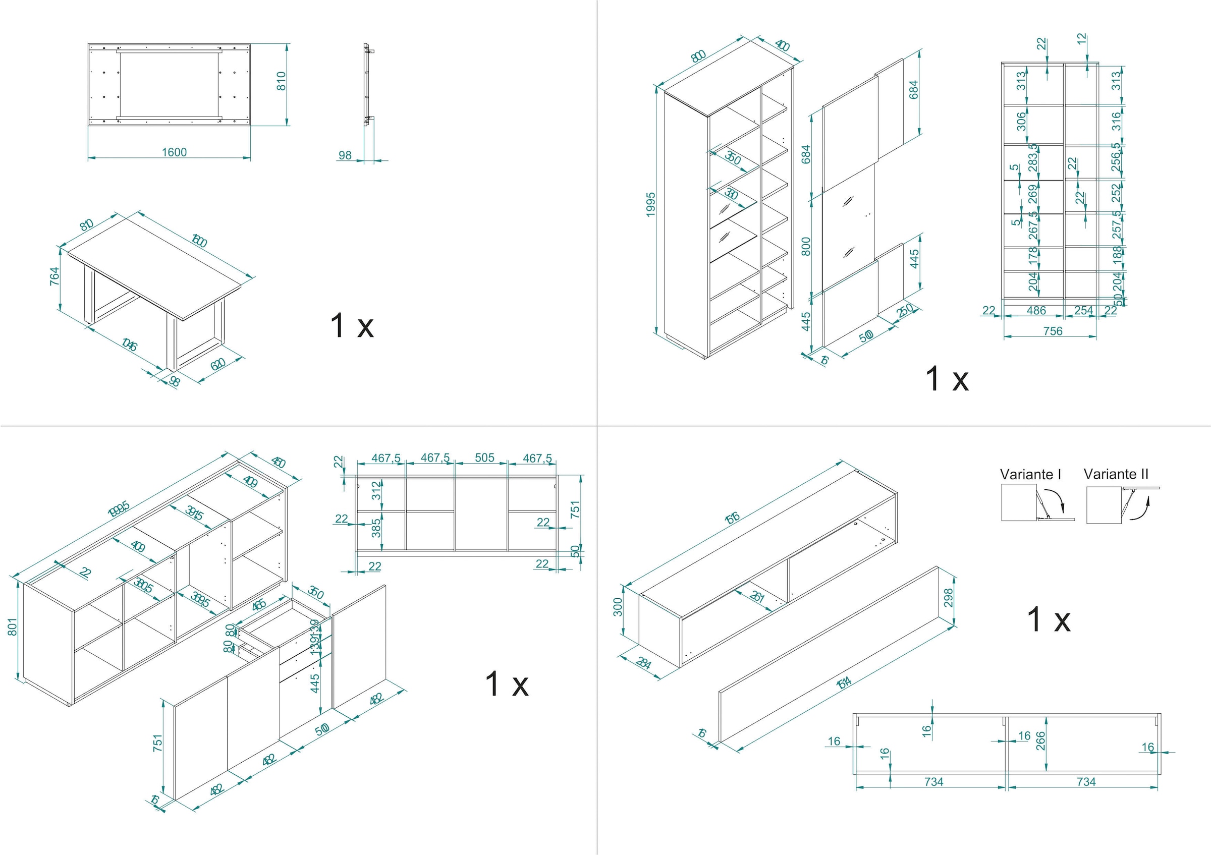 INOSIGN Esszimmer-Set »LARGO«, (Set, 4 St.)