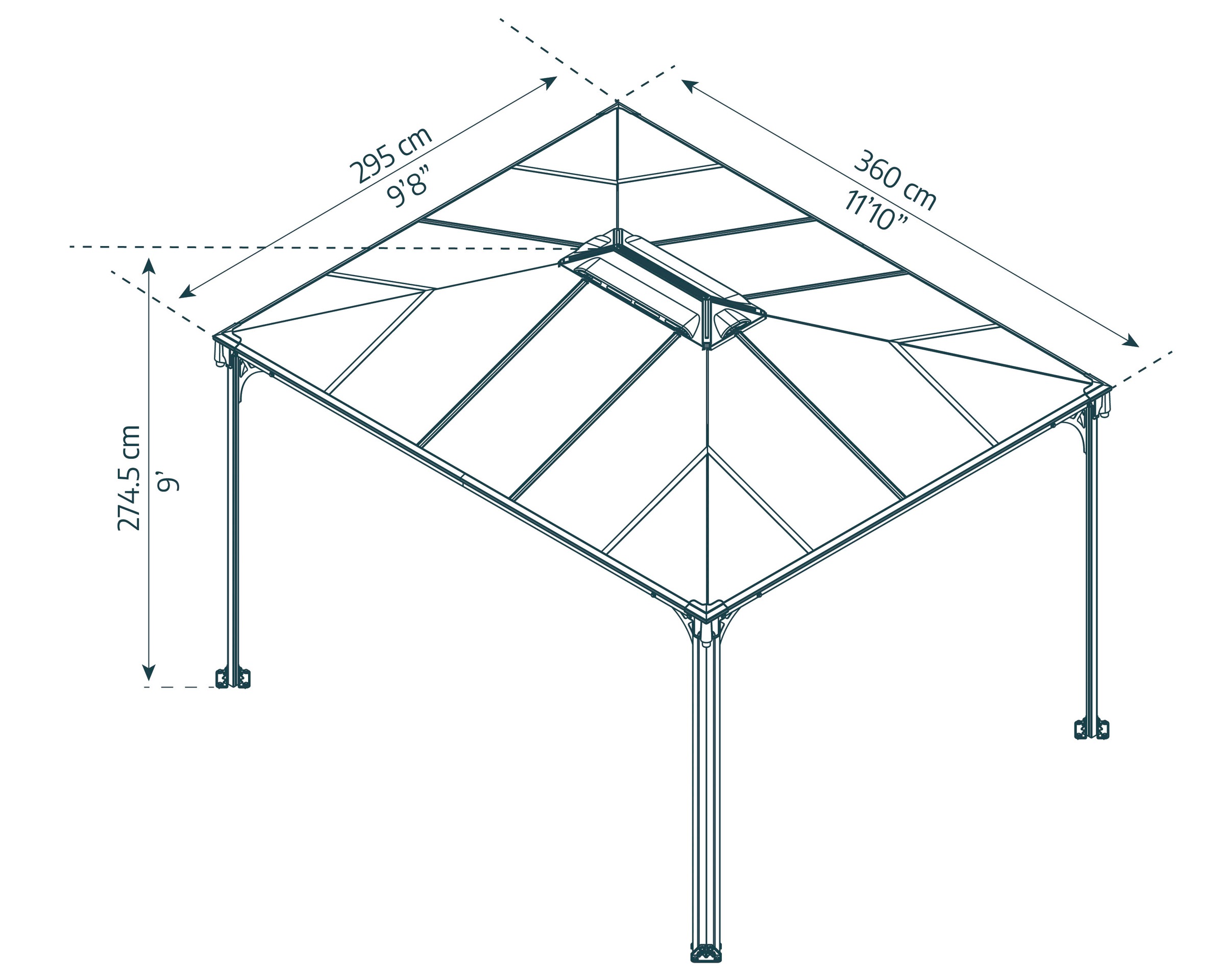 Palram - Canopia Pavillon »Martinique 3600«, BxT: 360x295,8 cm