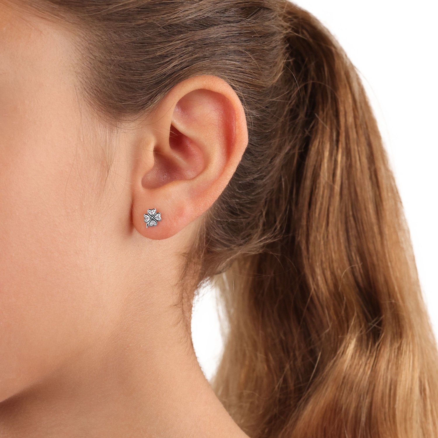 Prinzessin Lillifee Paar Ohrstecker »Kleeblatt, 2037942«, mit Zirkonia (synth.)